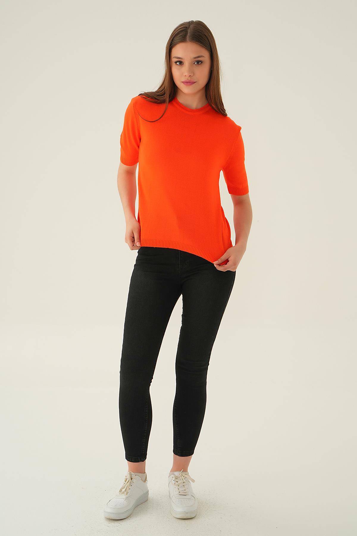 Orange Bisiklet Yaka Tişört 1444 - 2