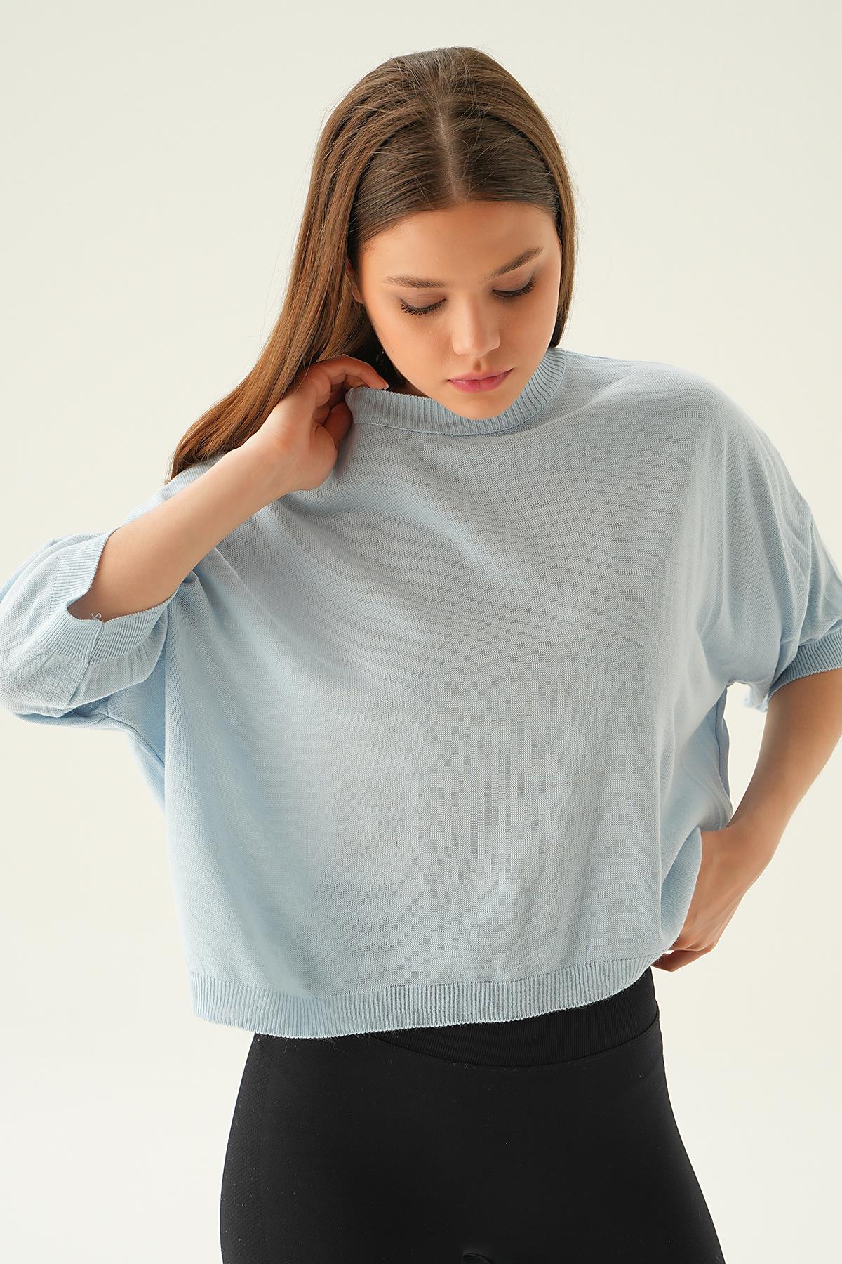 1445 Salaş Tişört Bebe Mavi - 1