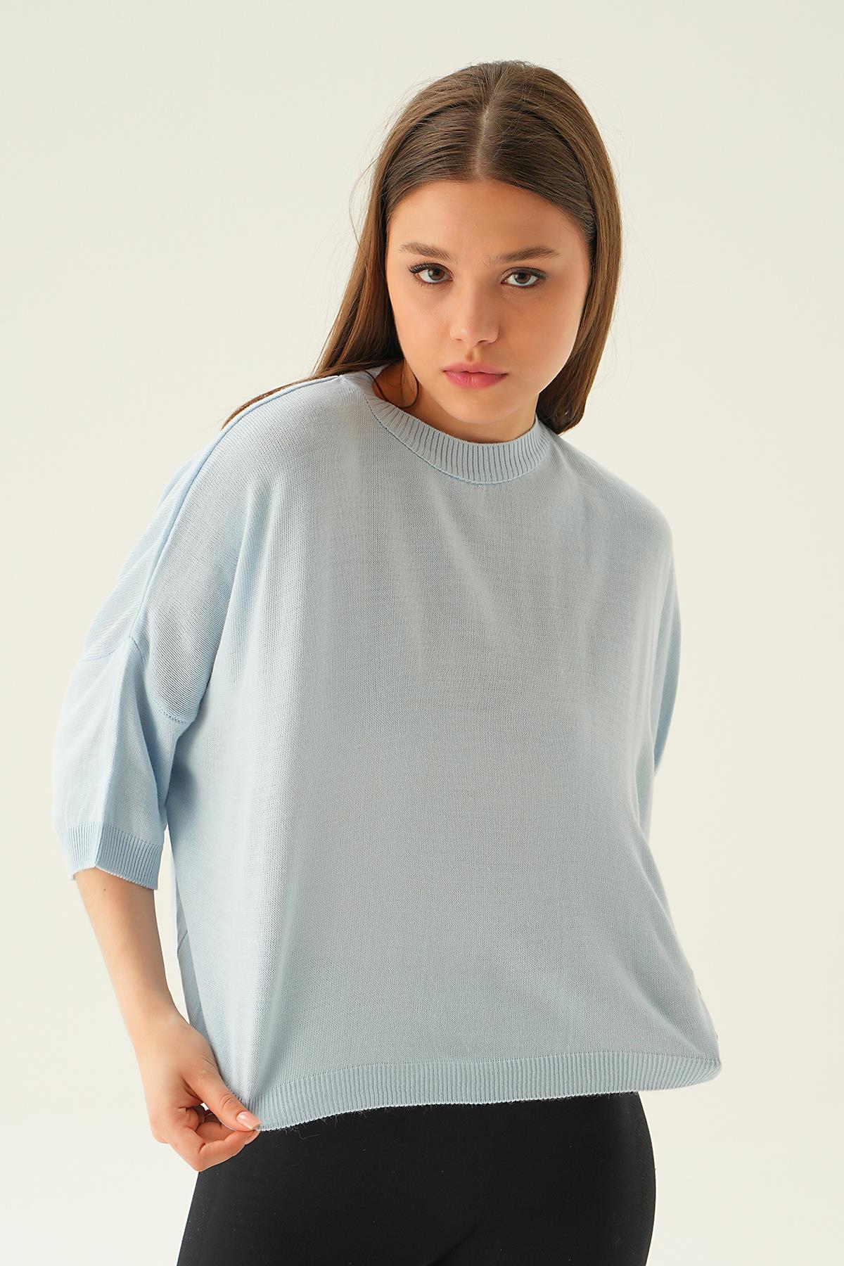 1445 Salaş Tişört Bebe Mavi - 2