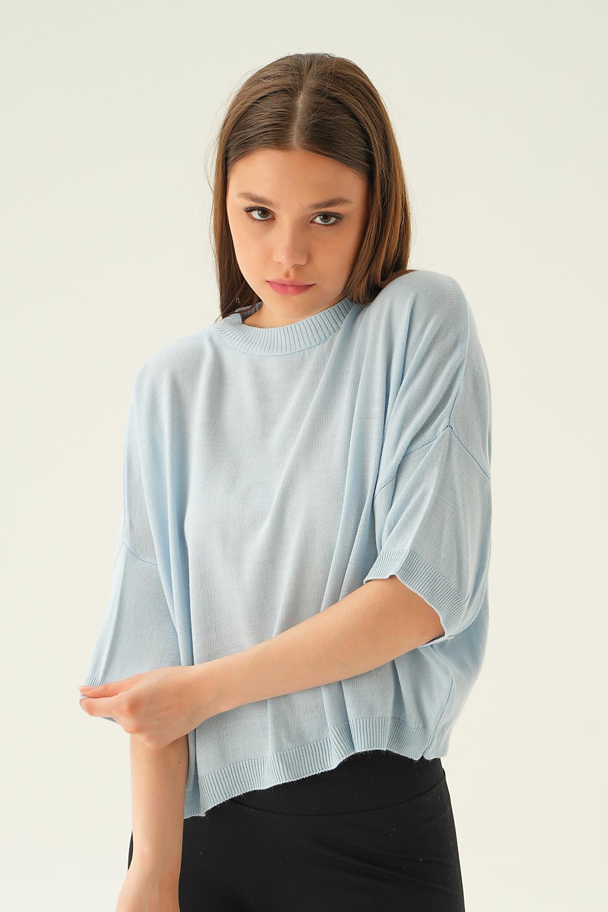 1445 Salaş Tişört Bebe Mavi - 3