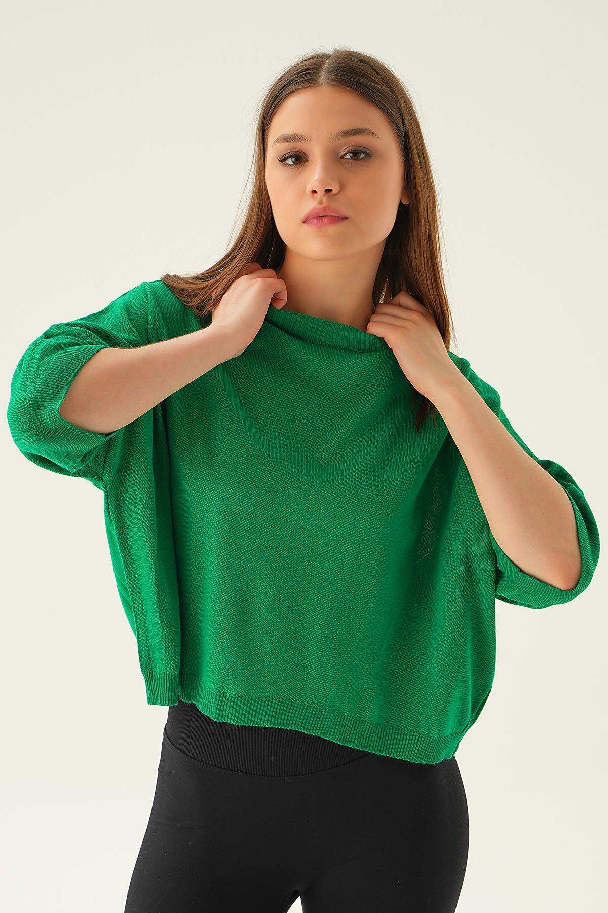 Benetton Yeşili Salaş Tişört 1445 - 2