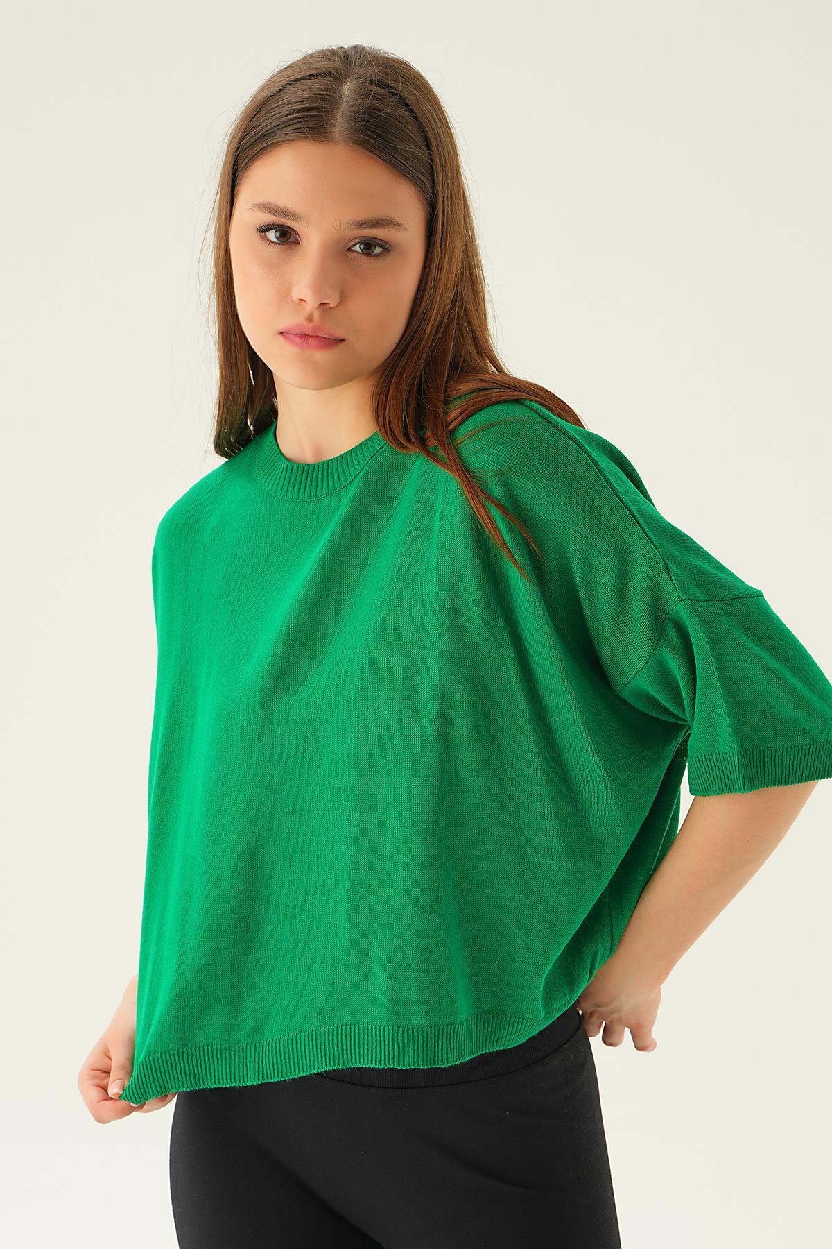 Benetton Yeşili Salaş Tişört 1445 - 6