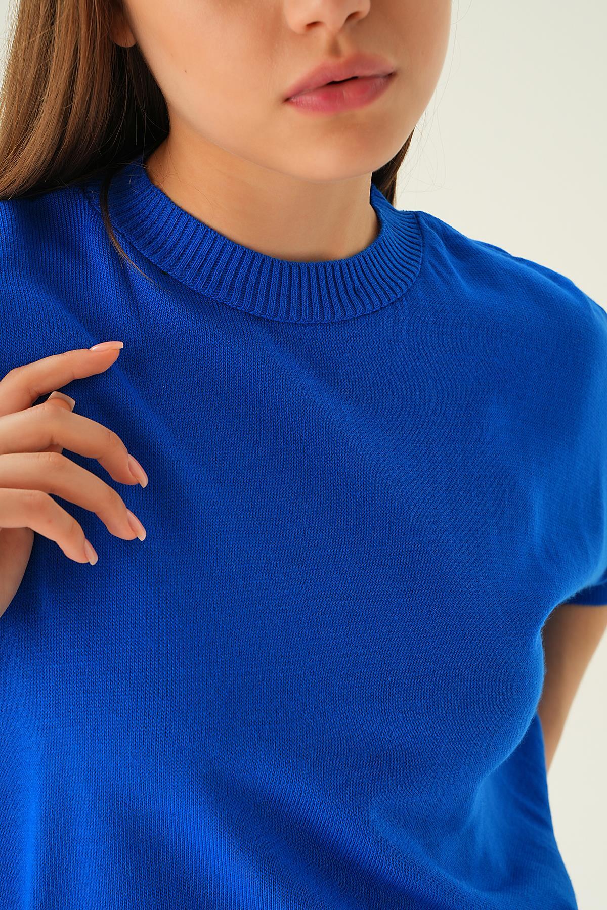 1445 Salaş Tişört Saks - 6