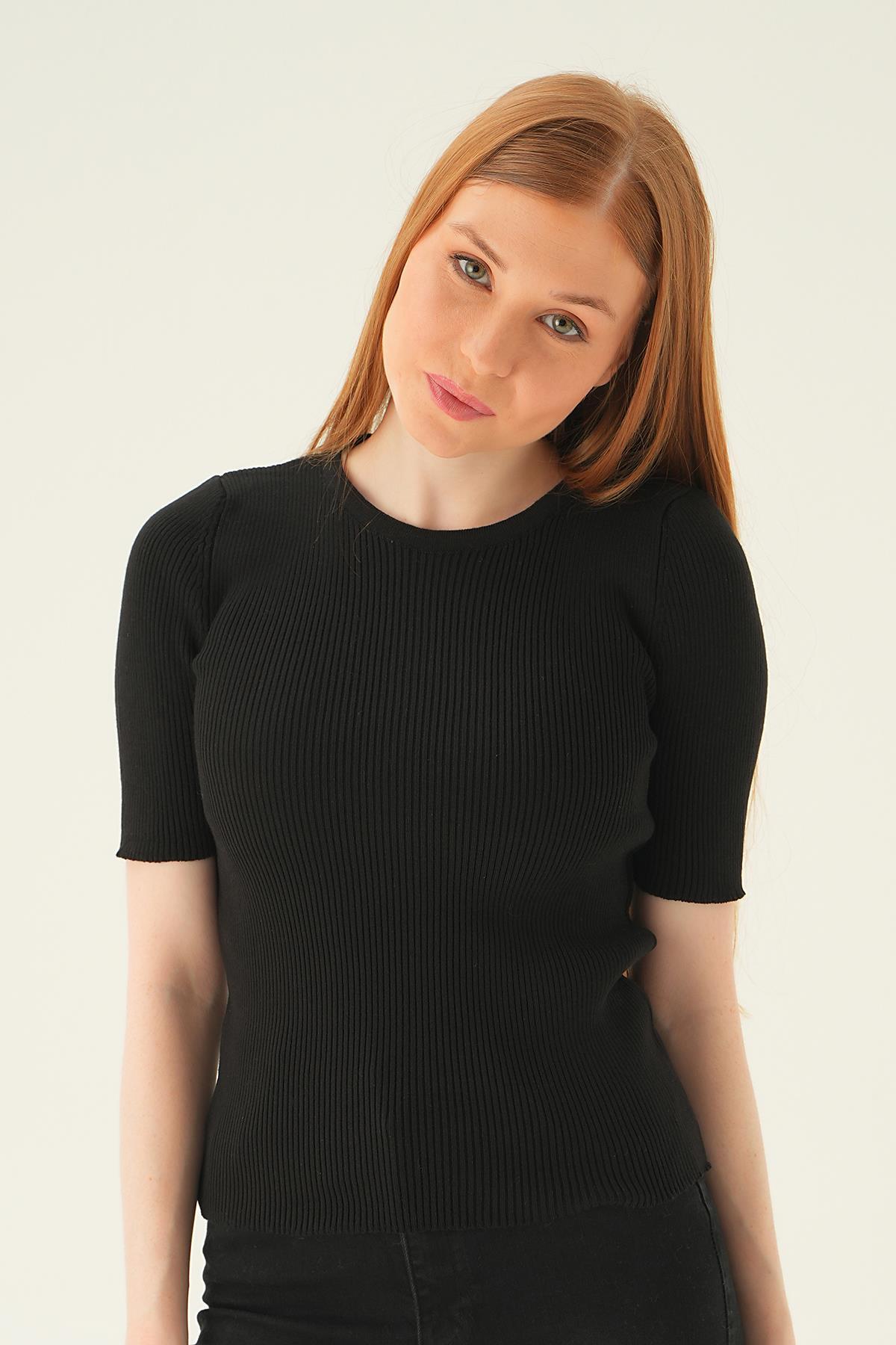 Siyah Bisiklet Yaka Tişört 1449 - 3