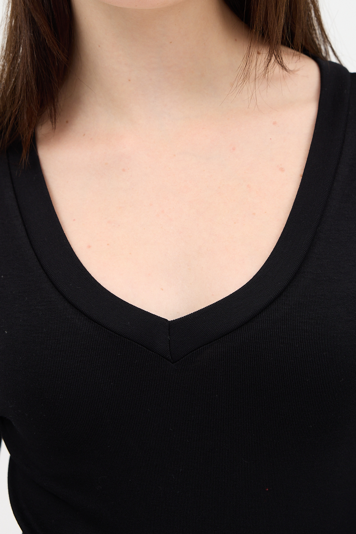 Siyah V Yaka Uzun Kol Body 1452 - 5