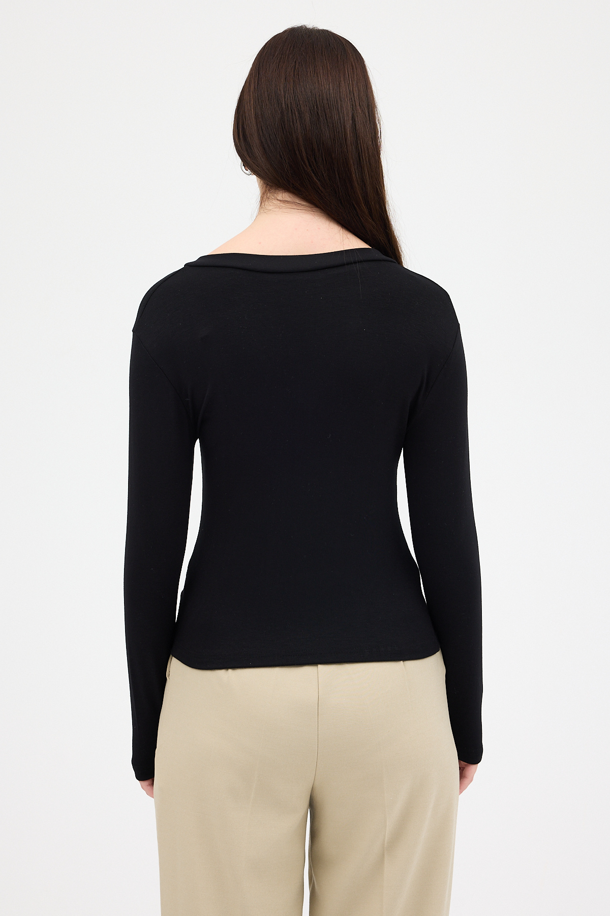 Siyah V Yaka Uzun Kol Body 1452 - 6