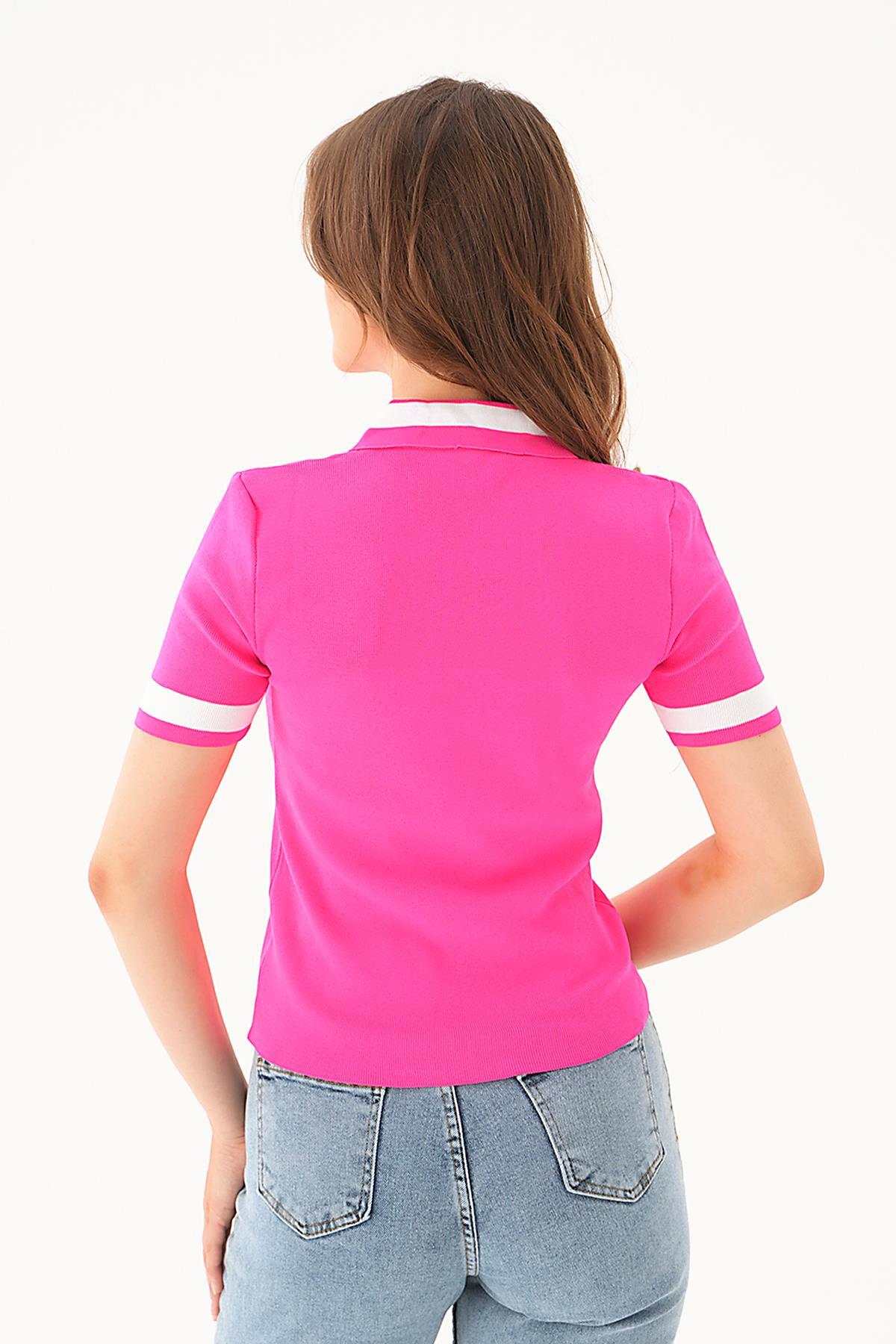 Pudra Yaka Detay Tişört 1452 - 5