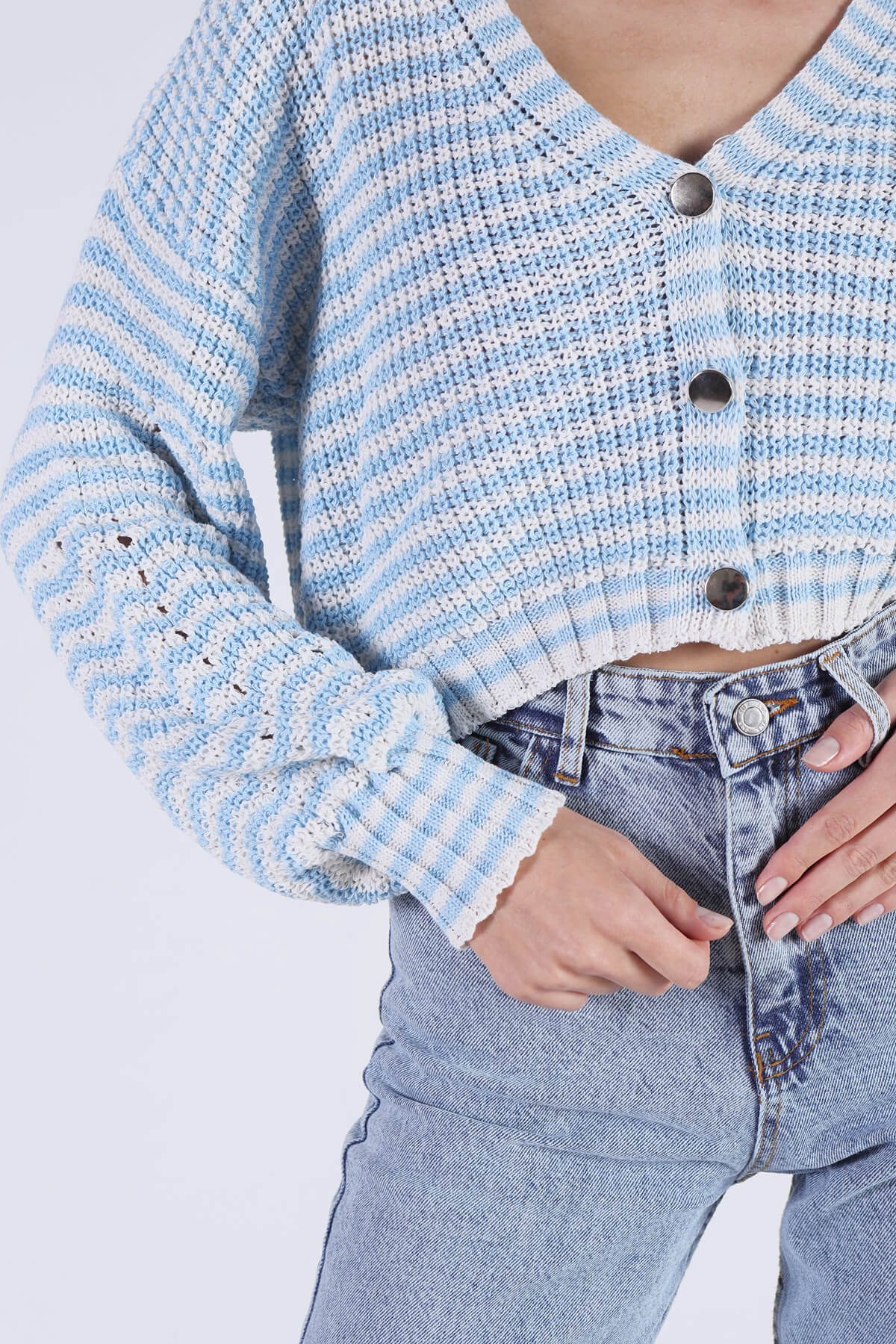 Mavi Çizgili Hırka 1456 - 6