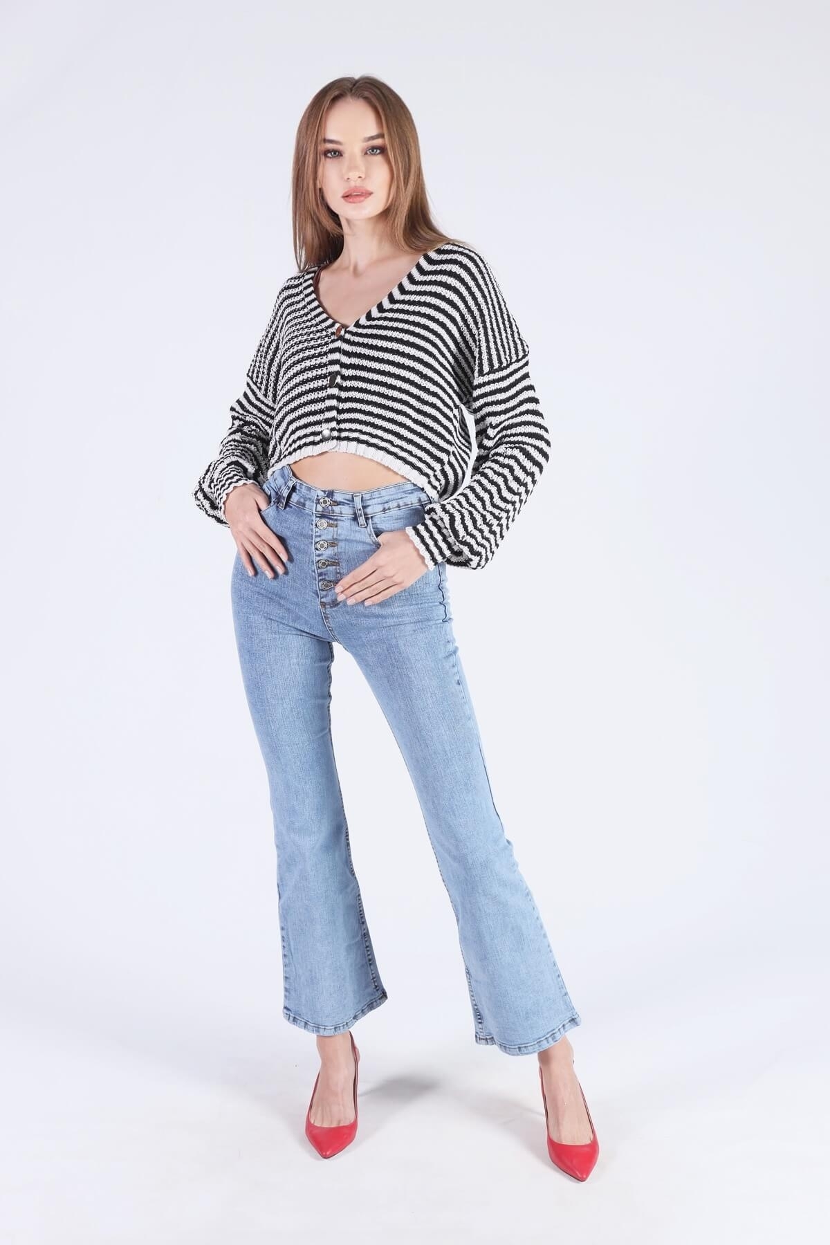 Siyah Çizgili Hırka 1456 - 2