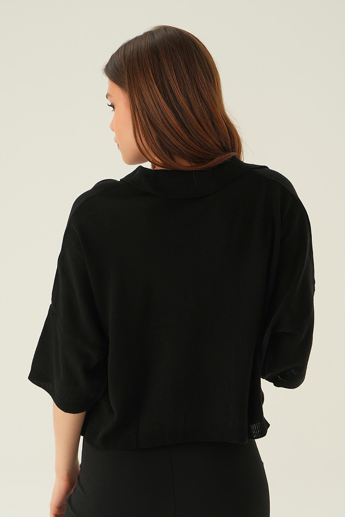 Siyah Polo Yaka Tişört 1457 - 5