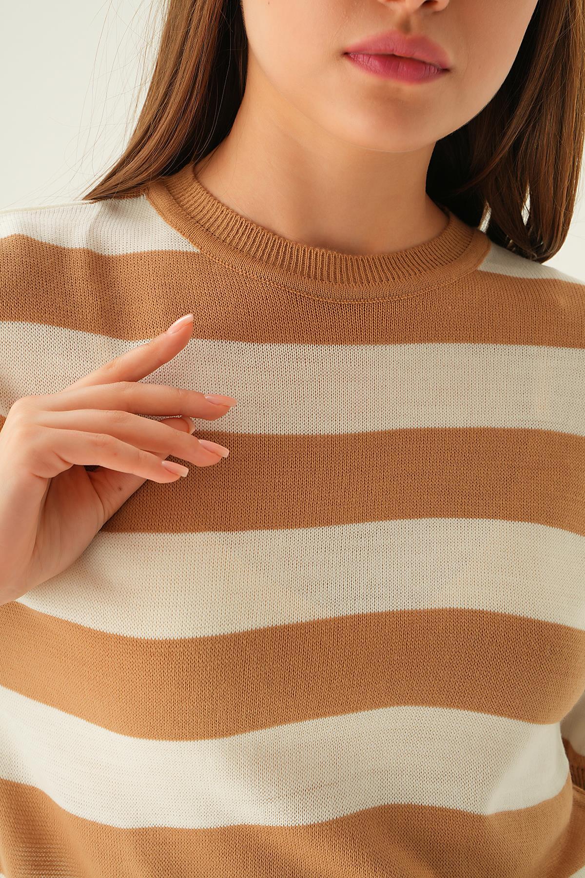 1461 Çizgili Tişört Camel - 6