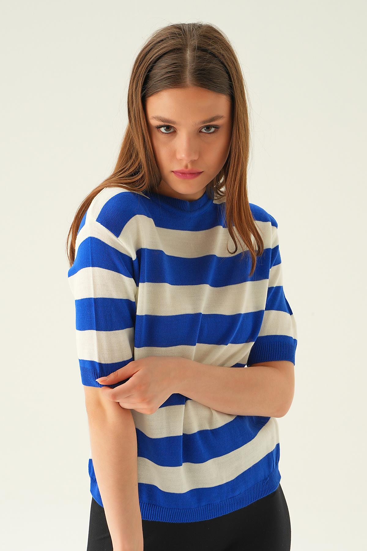 Saks Kalın Çizgili Tişört 1461 - 4