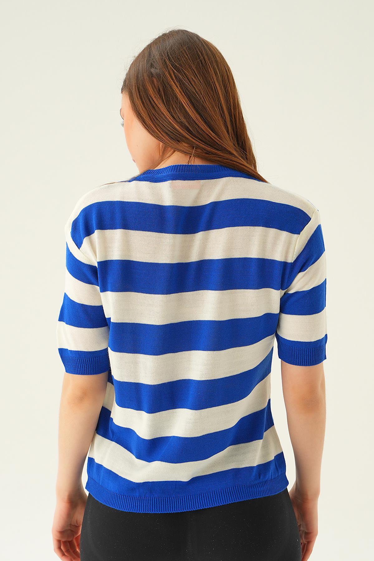 Saks Kalın Çizgili Tişört 1461 - 5