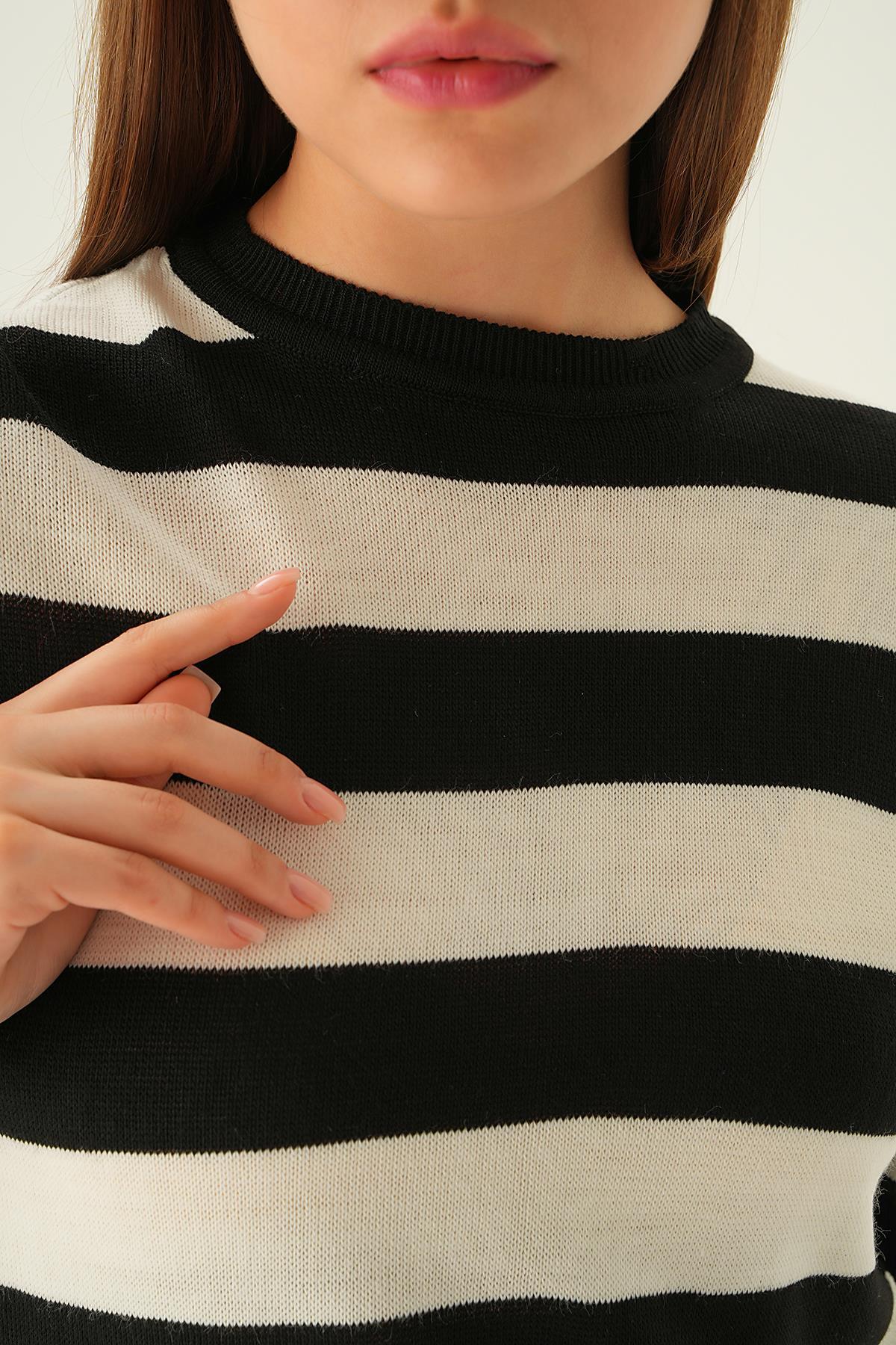 1461 Çizgili Tişört Siyah - 5