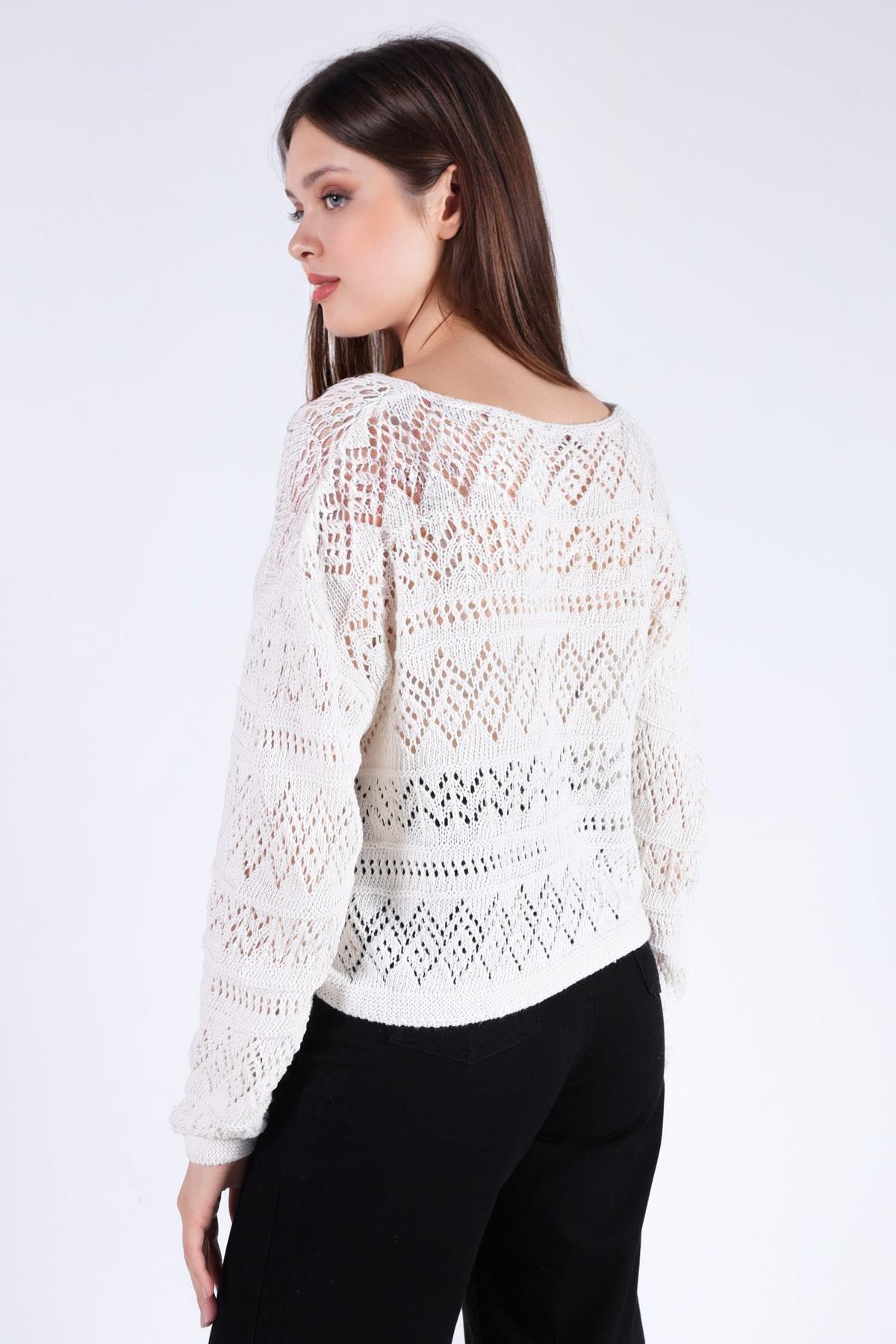 1470 Ön Büzgü V Yaka Kazak Taş - 5