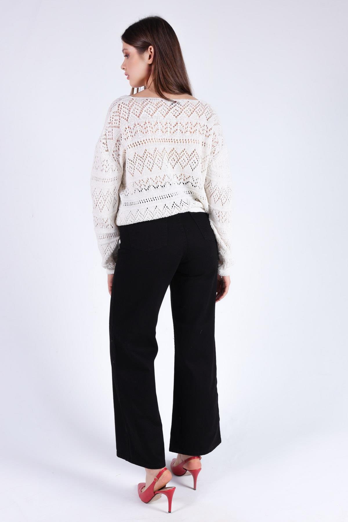 1470 Ön Büzgü V Yaka Kazak Taş - 7