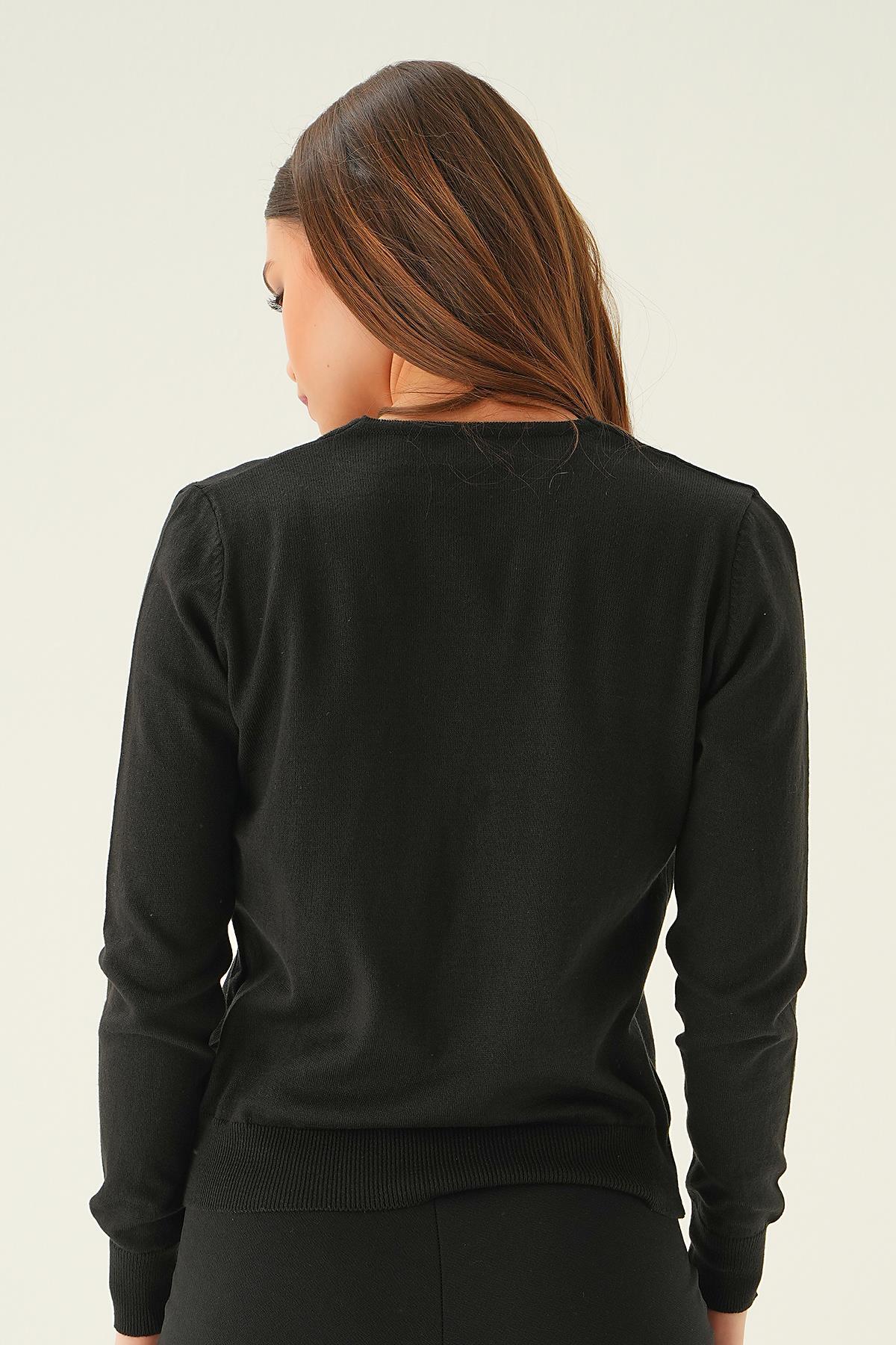 Siyah Önü Düğmeli Hırka 1471 - 5