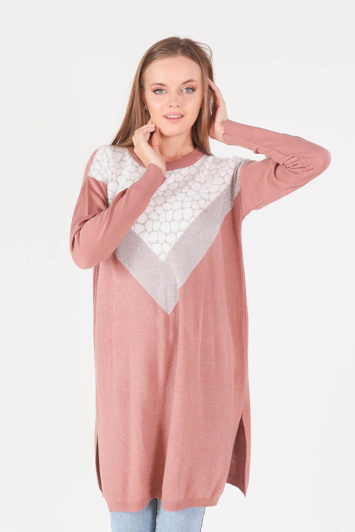 Gül Simli Triko Tunik 1475 - 2