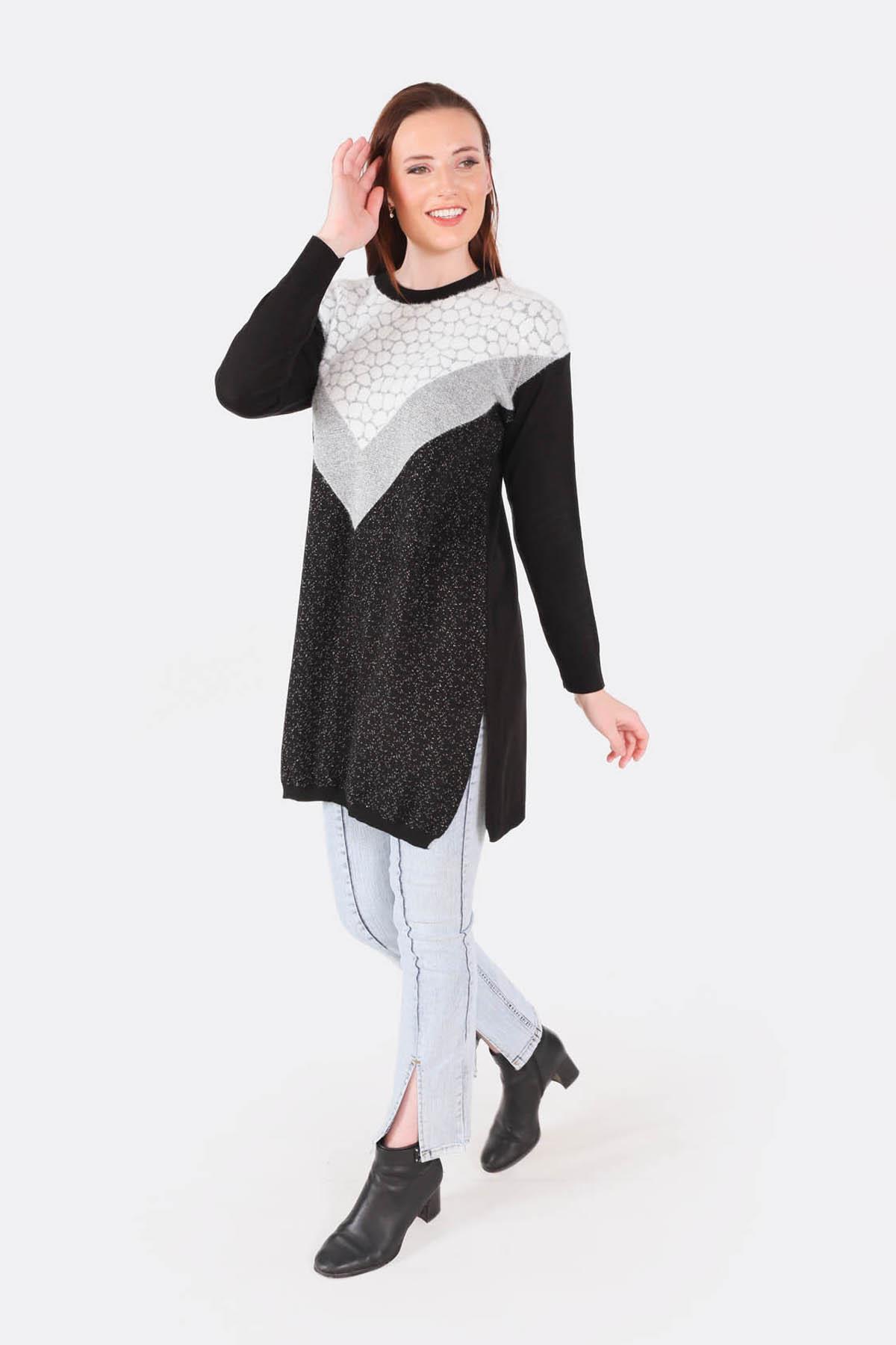 1475 Simli Triko Tunik Siyah - 3