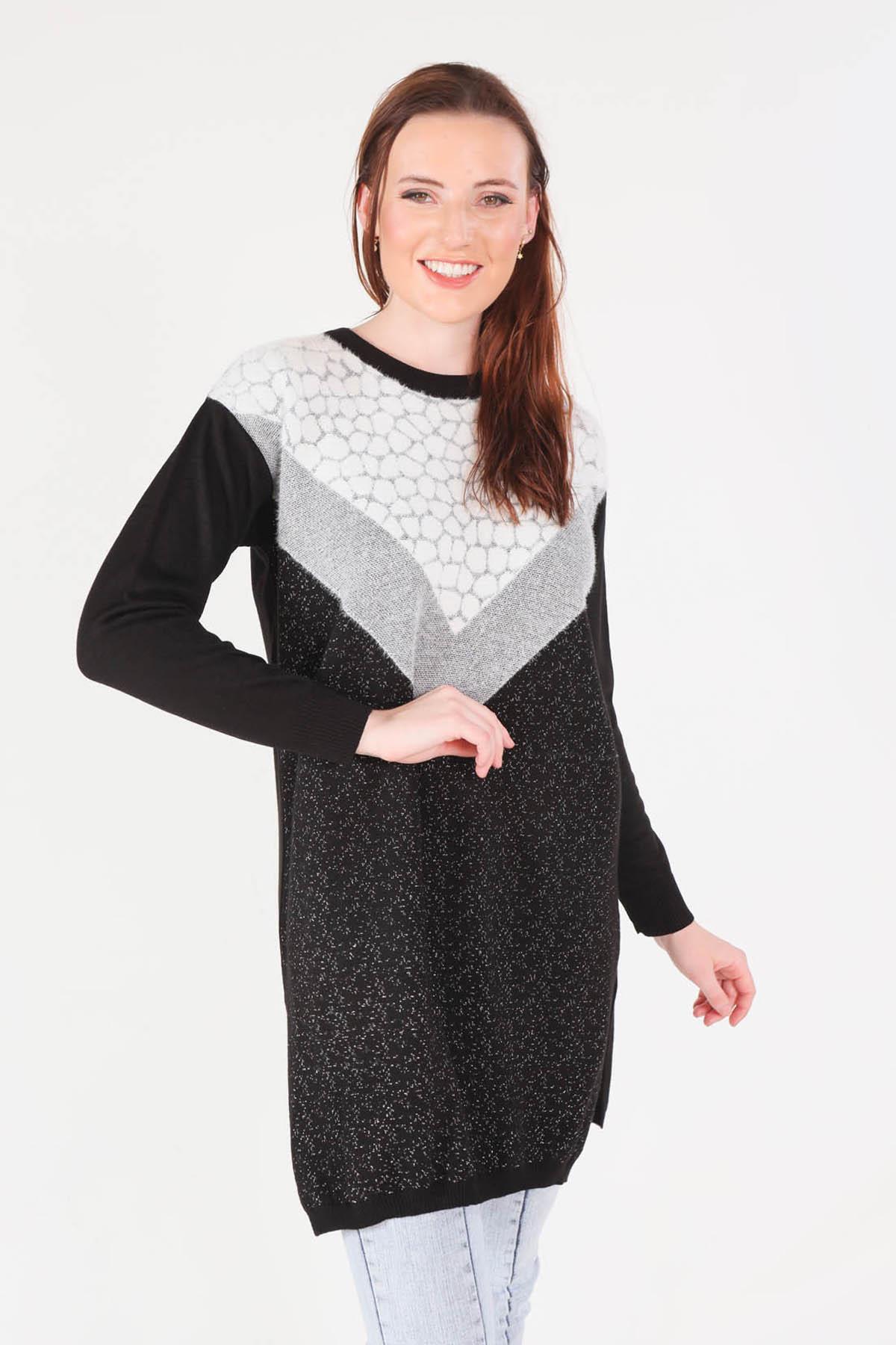 1475 Simli Triko Tunik Siyah - 5