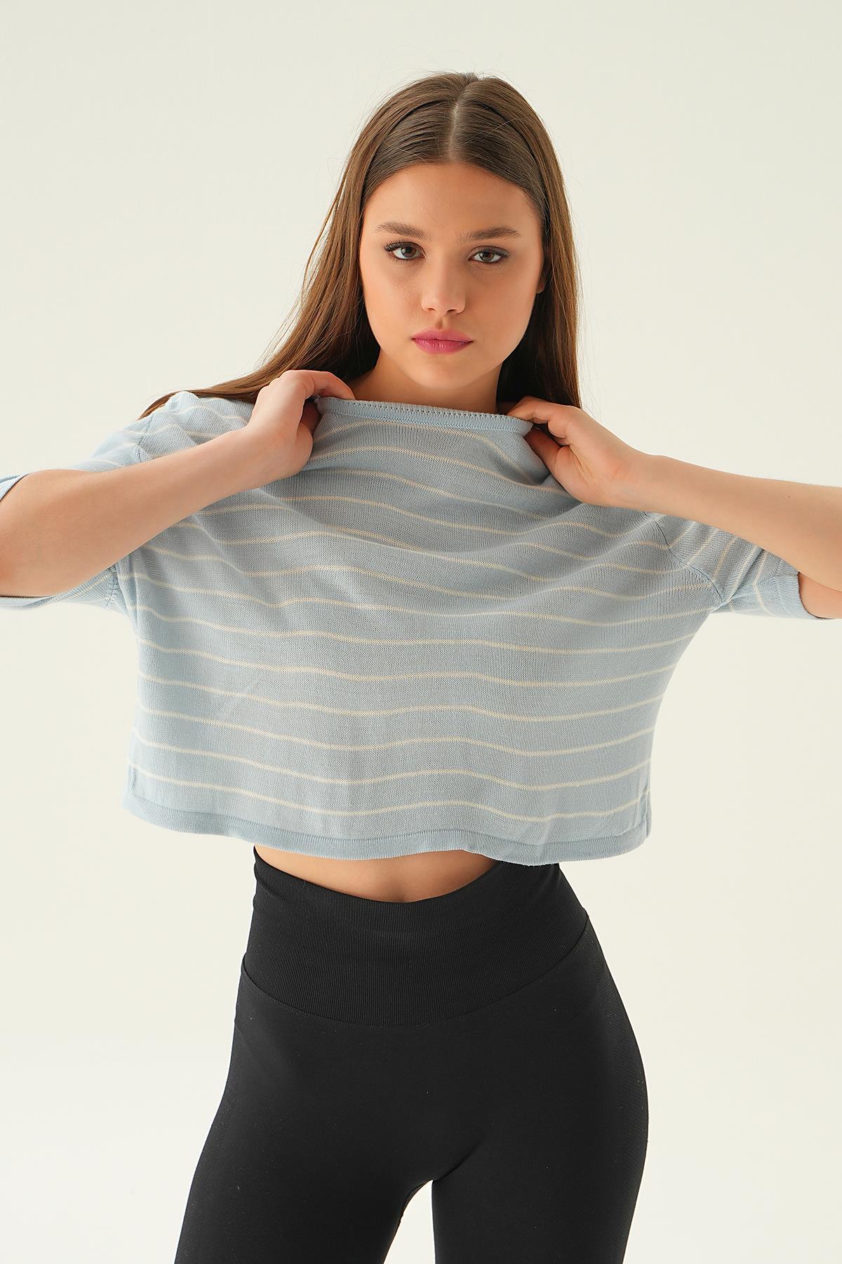 Bebe Mavi Çizgili Tişört 1488 - 3