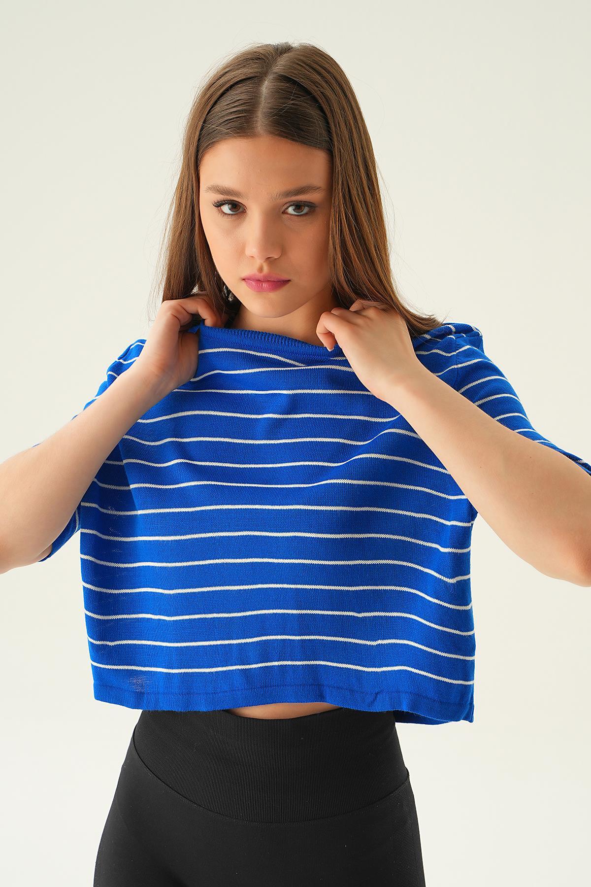 Saks Çizgili Tişört 1488 - 2