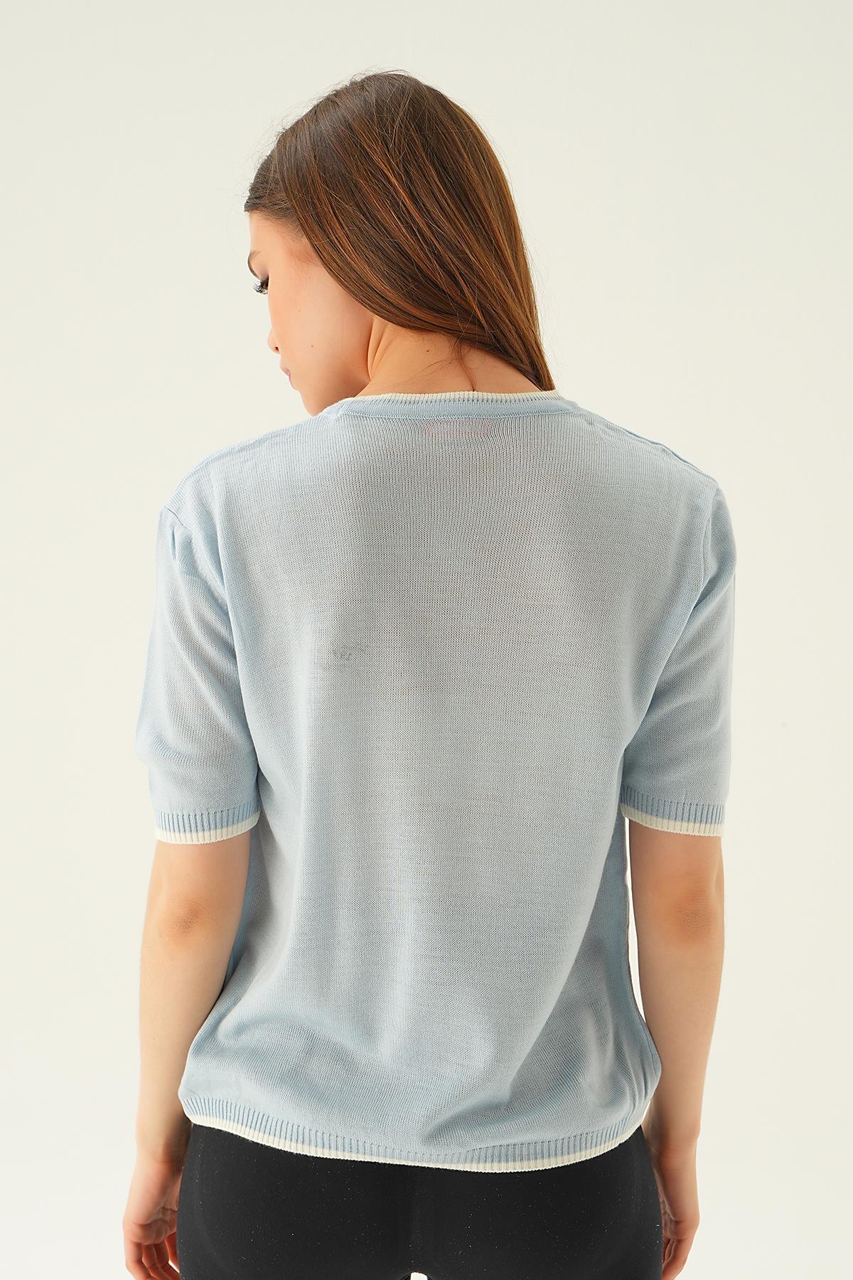 1489 Kalpli Tişört Bebe Mavi - 5