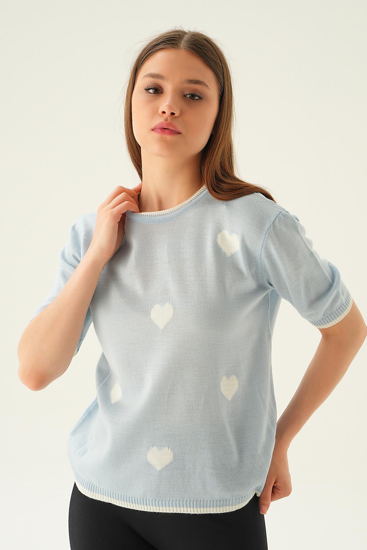 Bebe Mavi Kalpli Tişört 1489 - 2