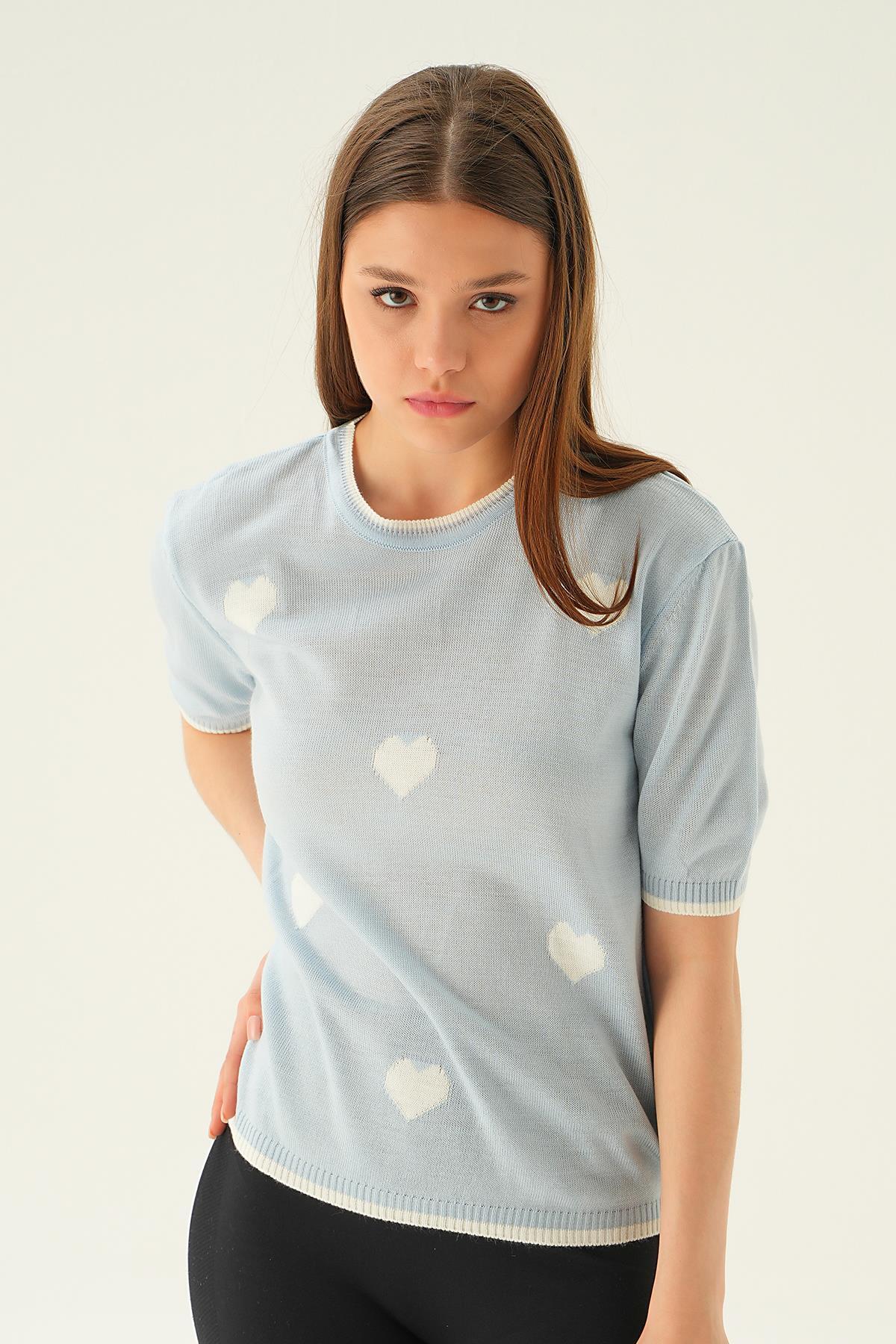 Bebe Mavi Kalpli Tişört 1489 - 3