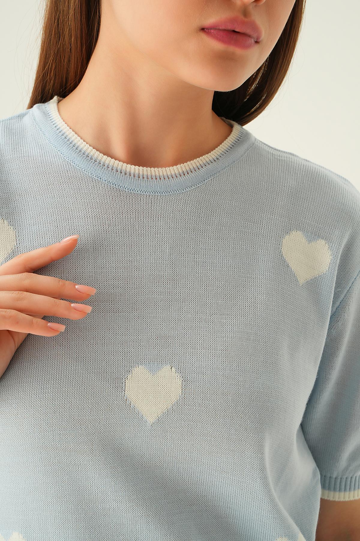 Bebe Mavi Kalpli Tişört 1489 - 6