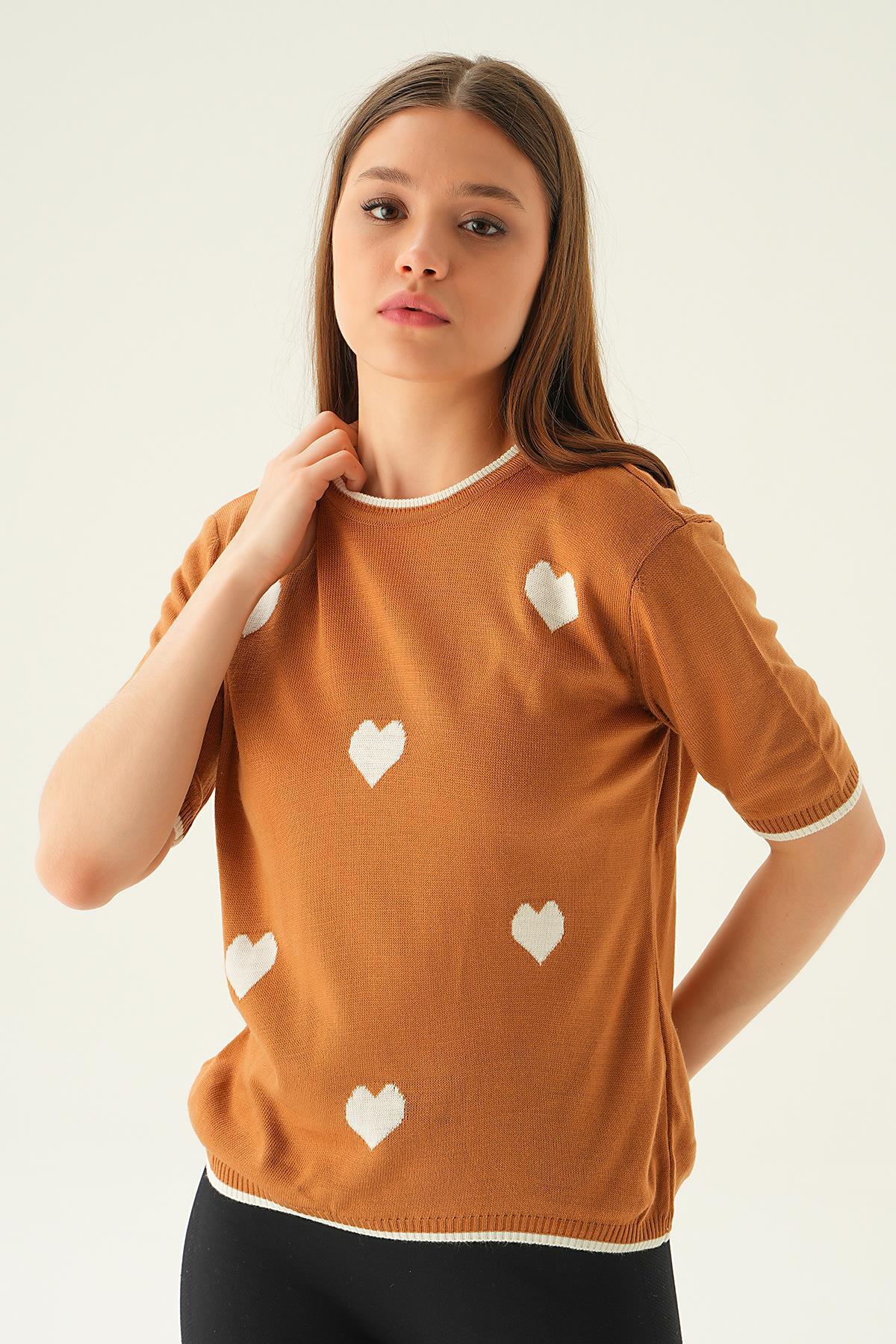 1489 Kalpli Tişört Camel 