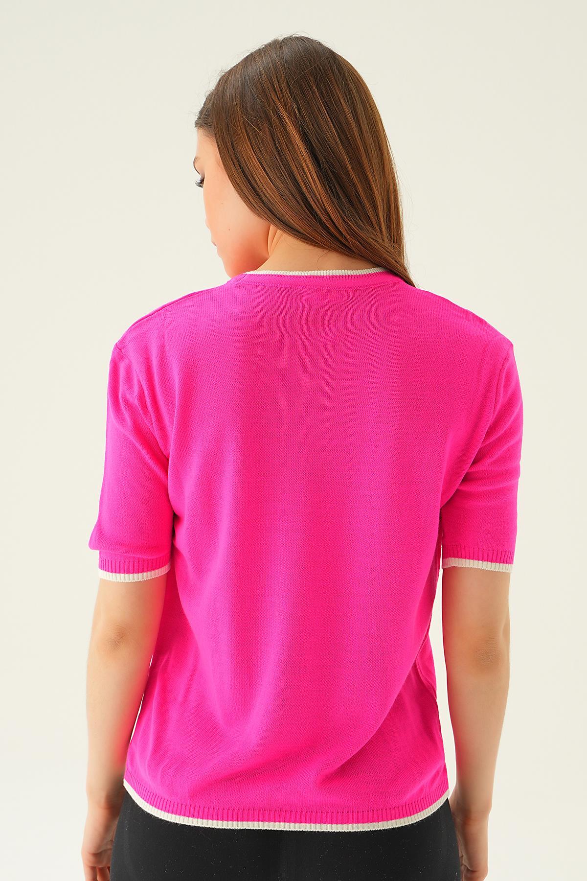 Fuşya Kalpli Tişört 1489 - 5