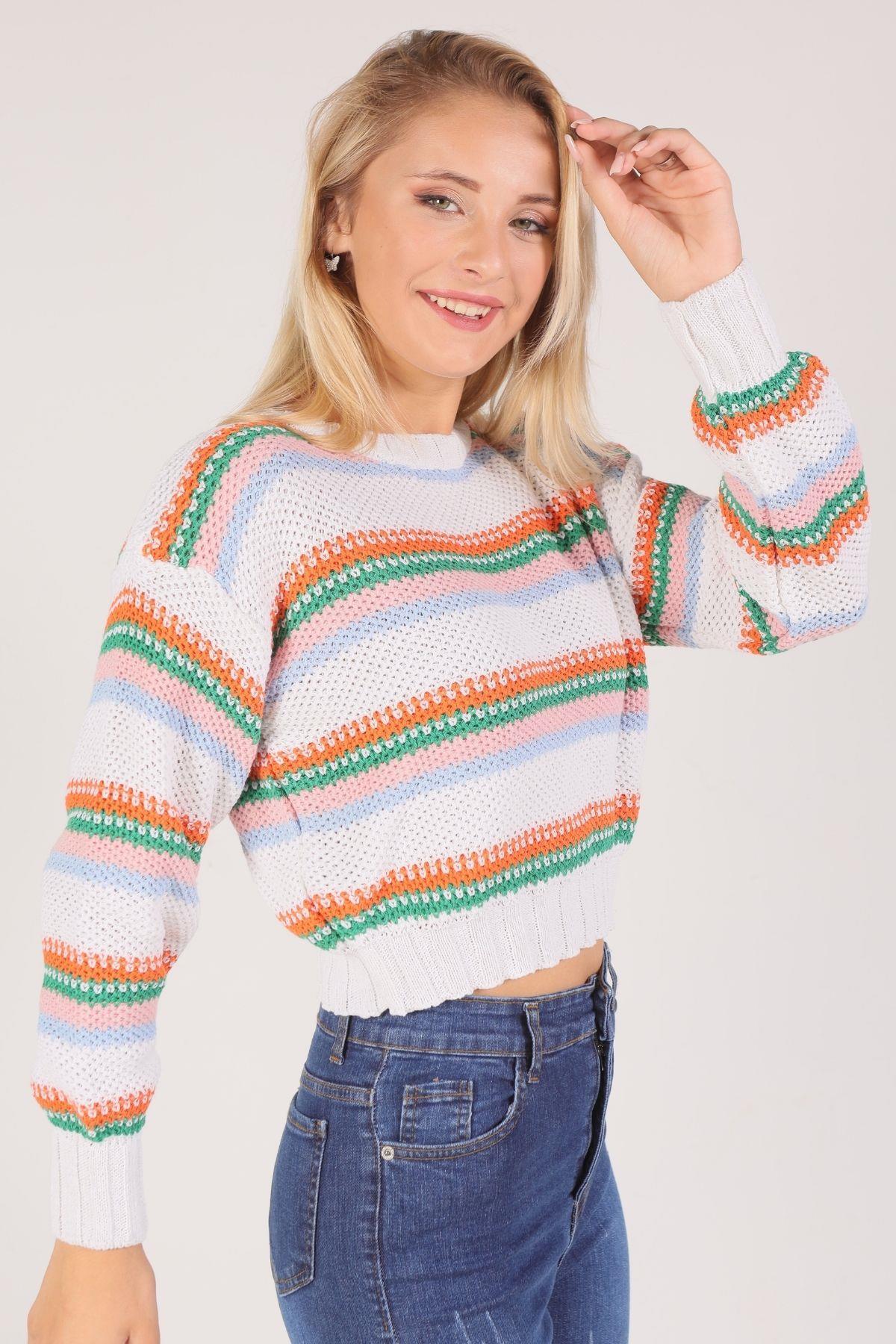 1498 Renkli Kazak Ekru - 2