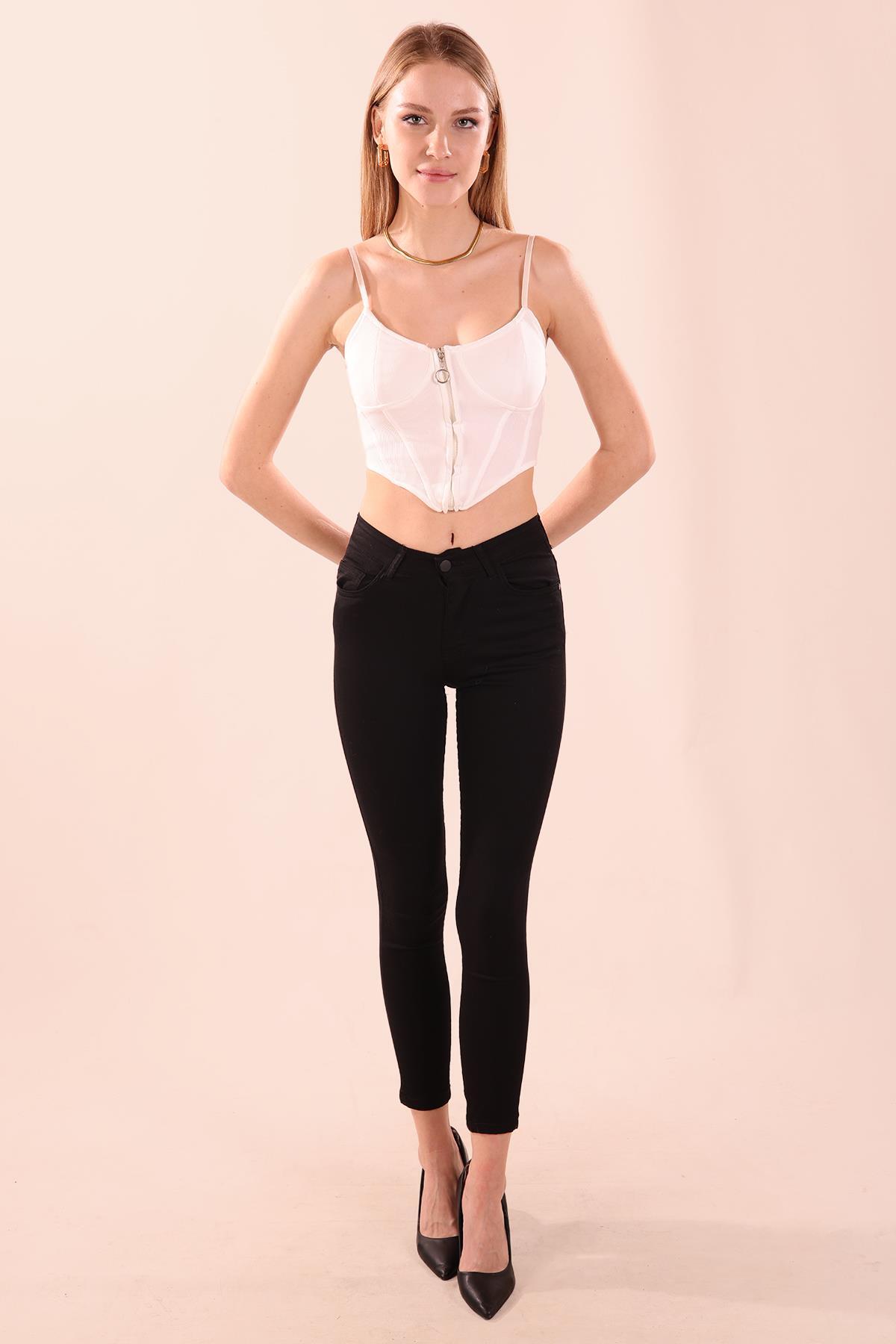 1505 Dar Paça Pantolon Siyah 