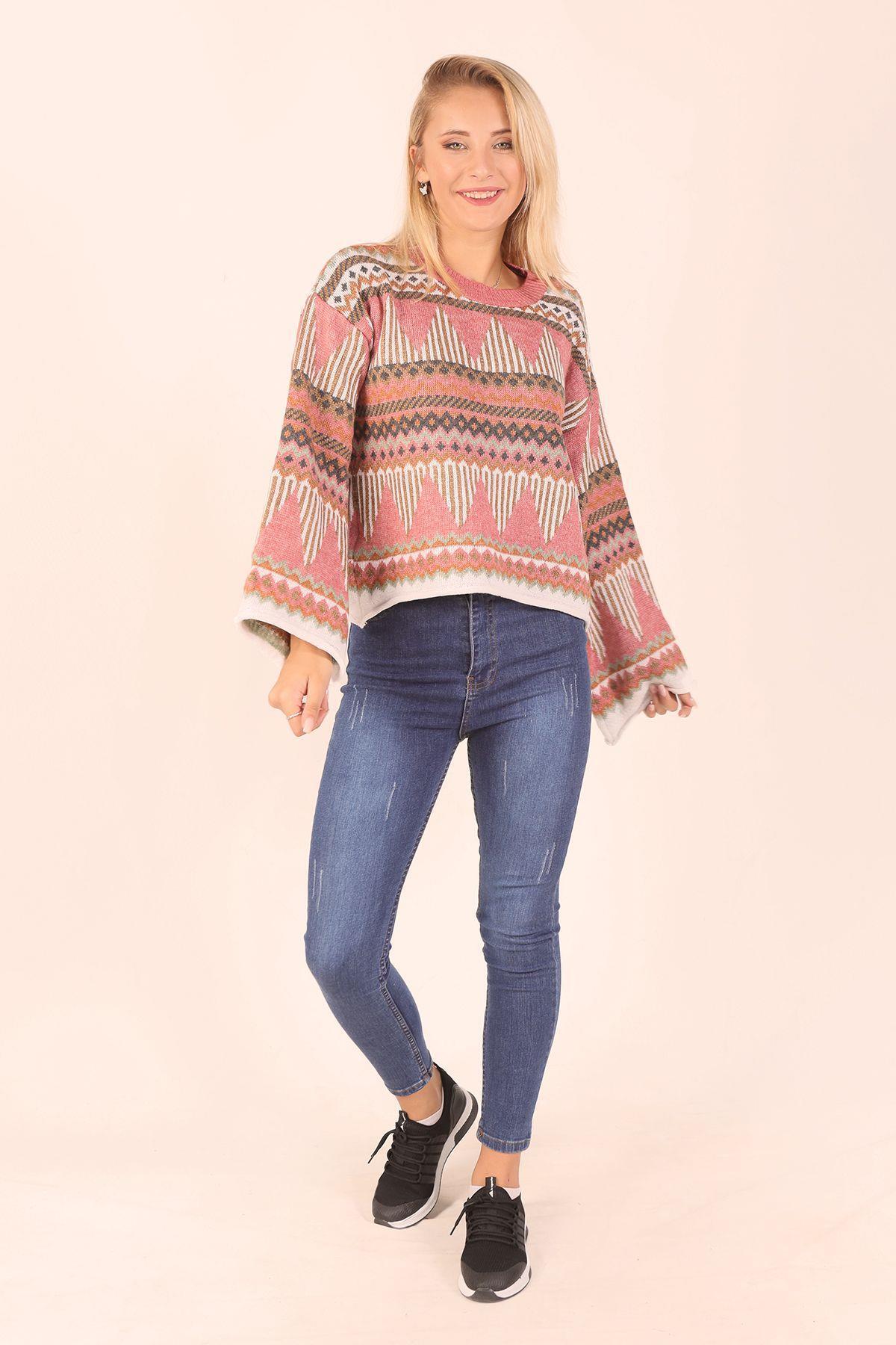 Gül Kurusu İspanyol Kol Etnik Desen Kazak 1509 - 2