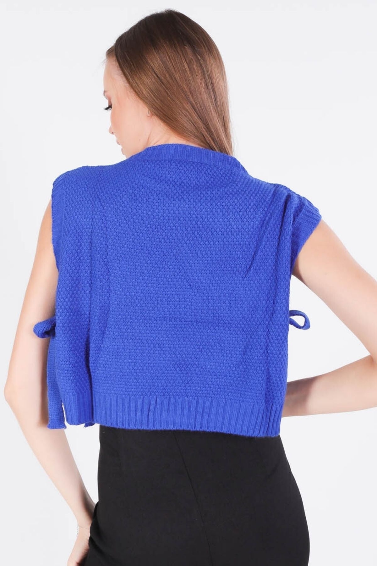 Saks Yandan Bağlamalı Süveter 1536 - 2