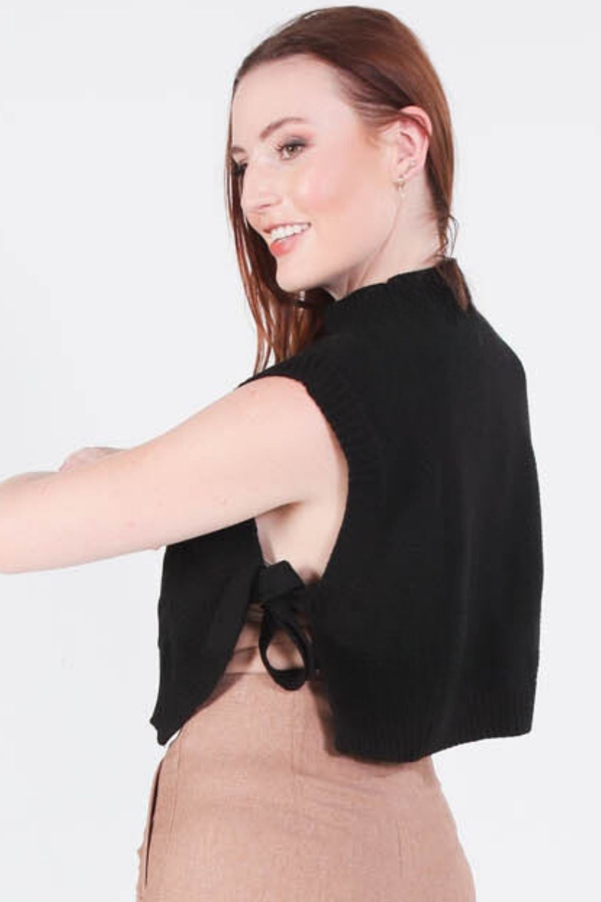 Siyah Yandan Bağlamalı Süveter 1536 - 3