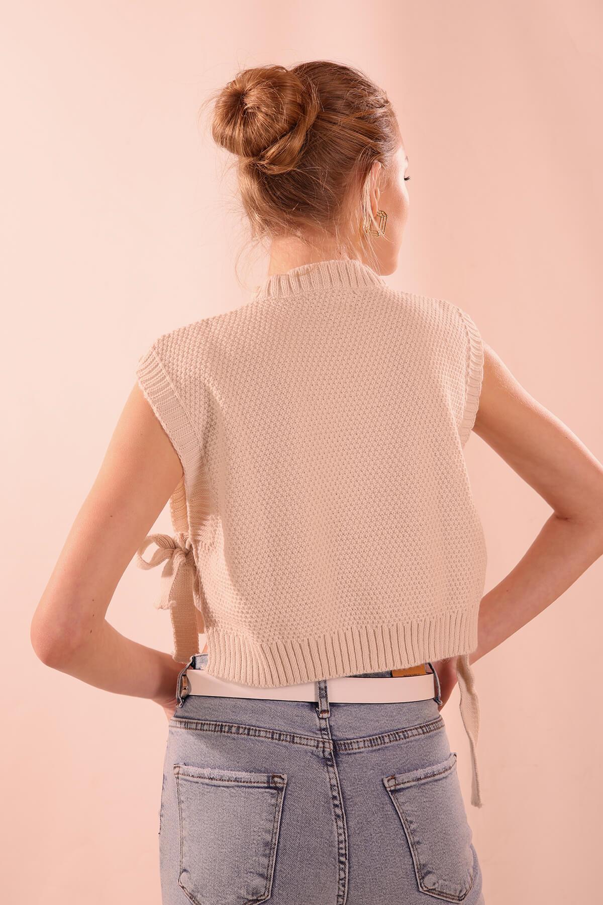 1536 Yandan Bağlamalı Süveter Taş - 5