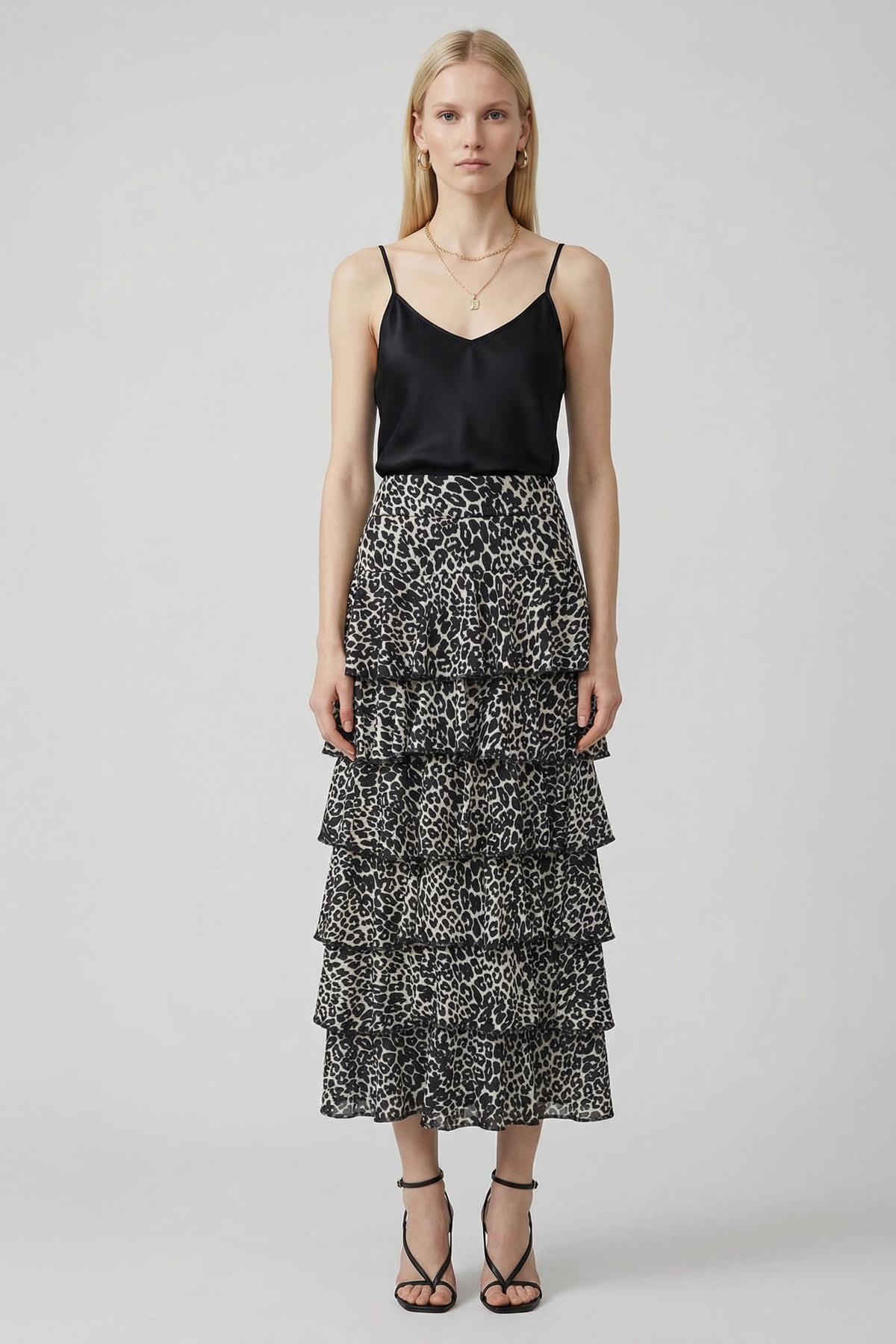 Leopar-Siyah Desenli Kat Kat Etek 154 