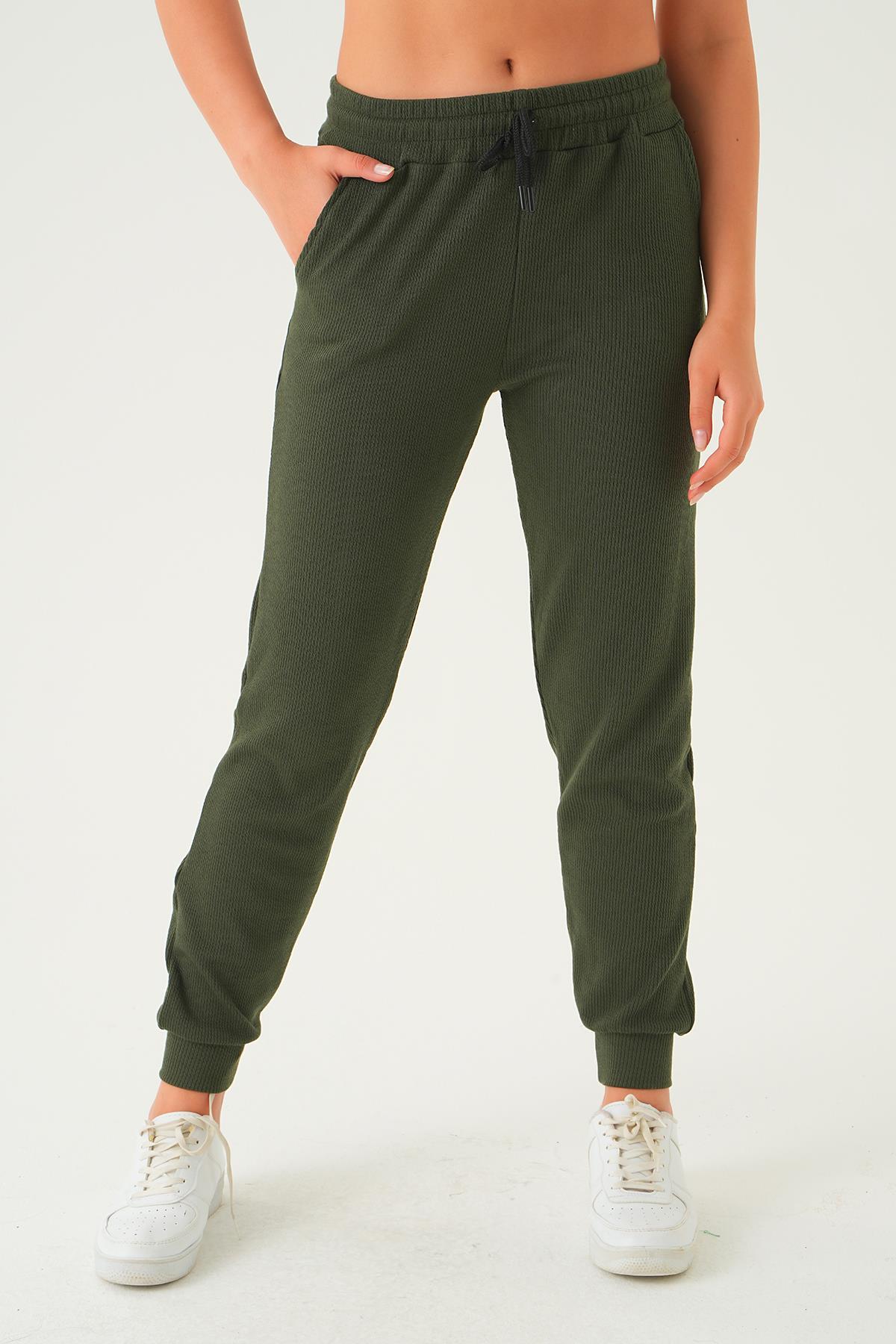 Haki Bel Bağcık Cepli Eşofman 15816 - 3