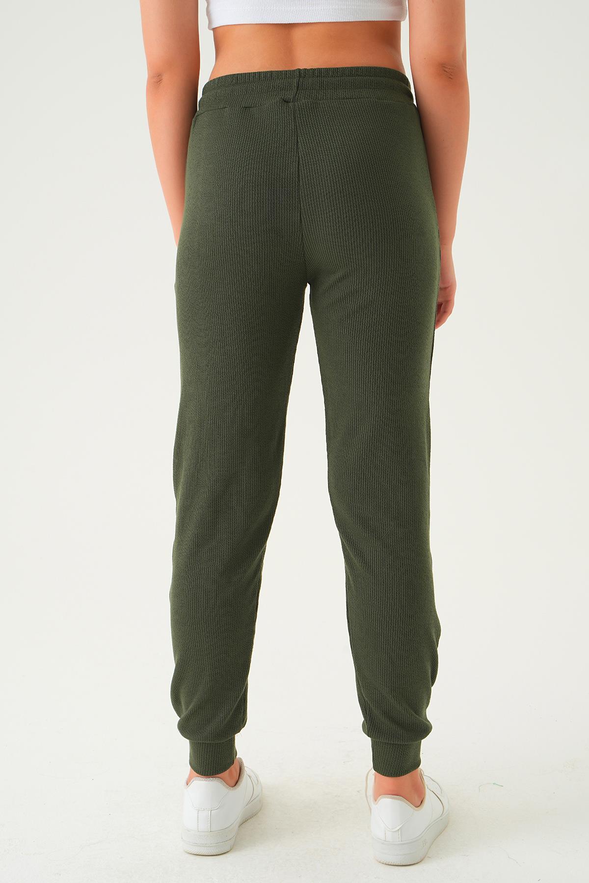 Haki Bel Bağcık Cepli Eşofman 15816 - 5