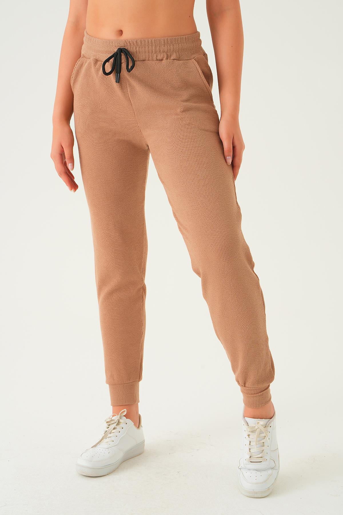 Kahve Bel Bağcık Cepli Eşofman 15816 - 3