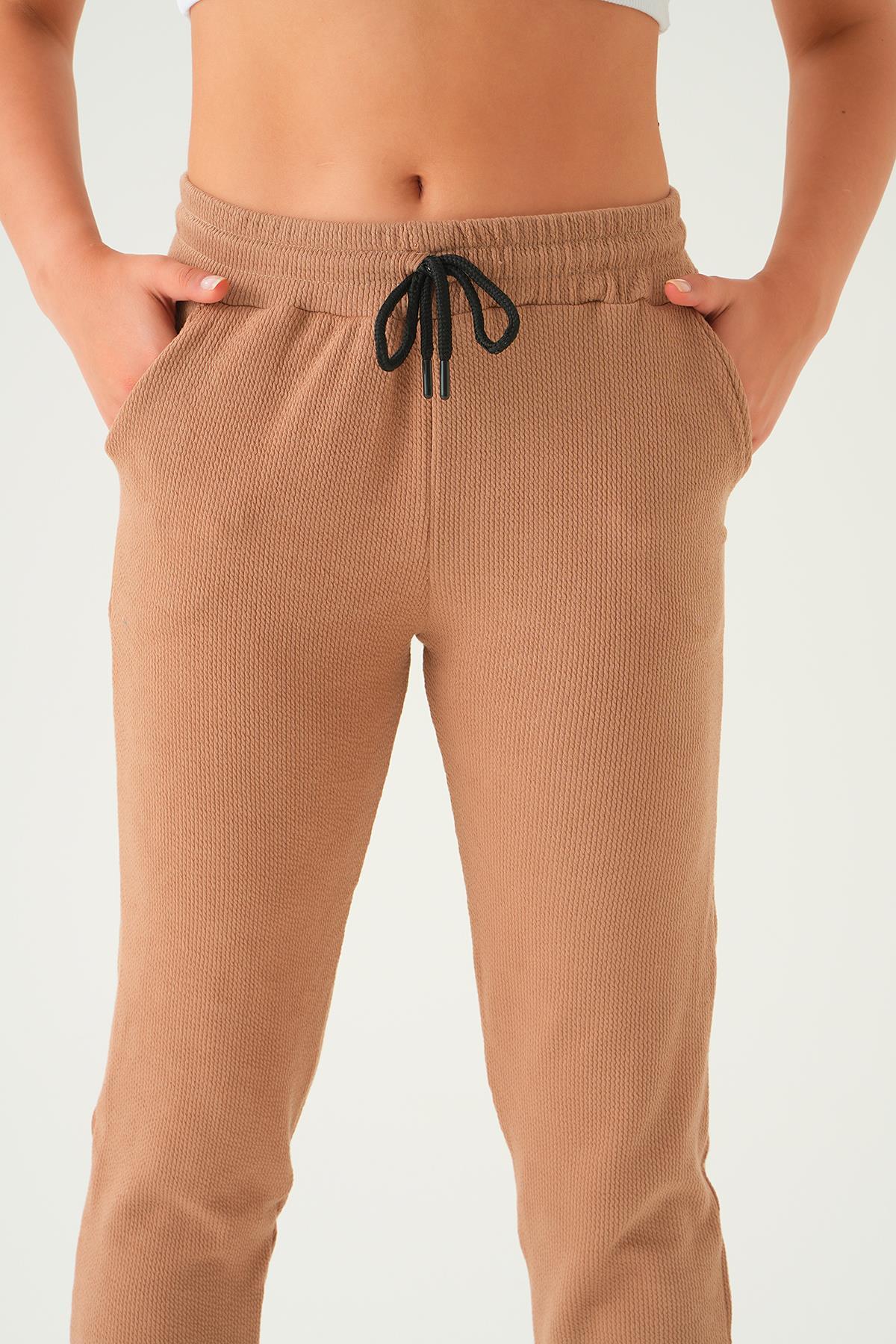 Kahve Bel Bağcık Cepli Eşofman 15816 - 6