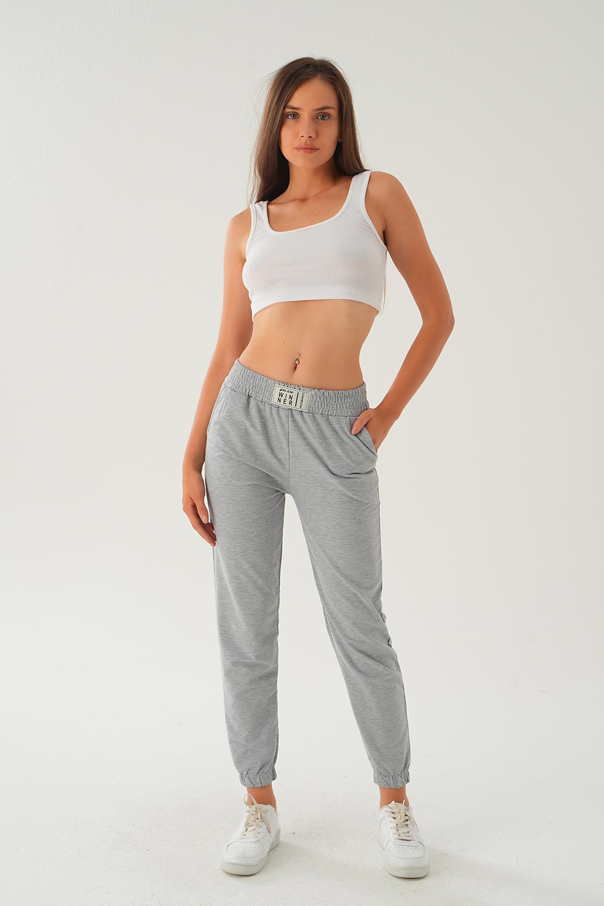 Gri Bel Arma Detay Eşofman 15817 