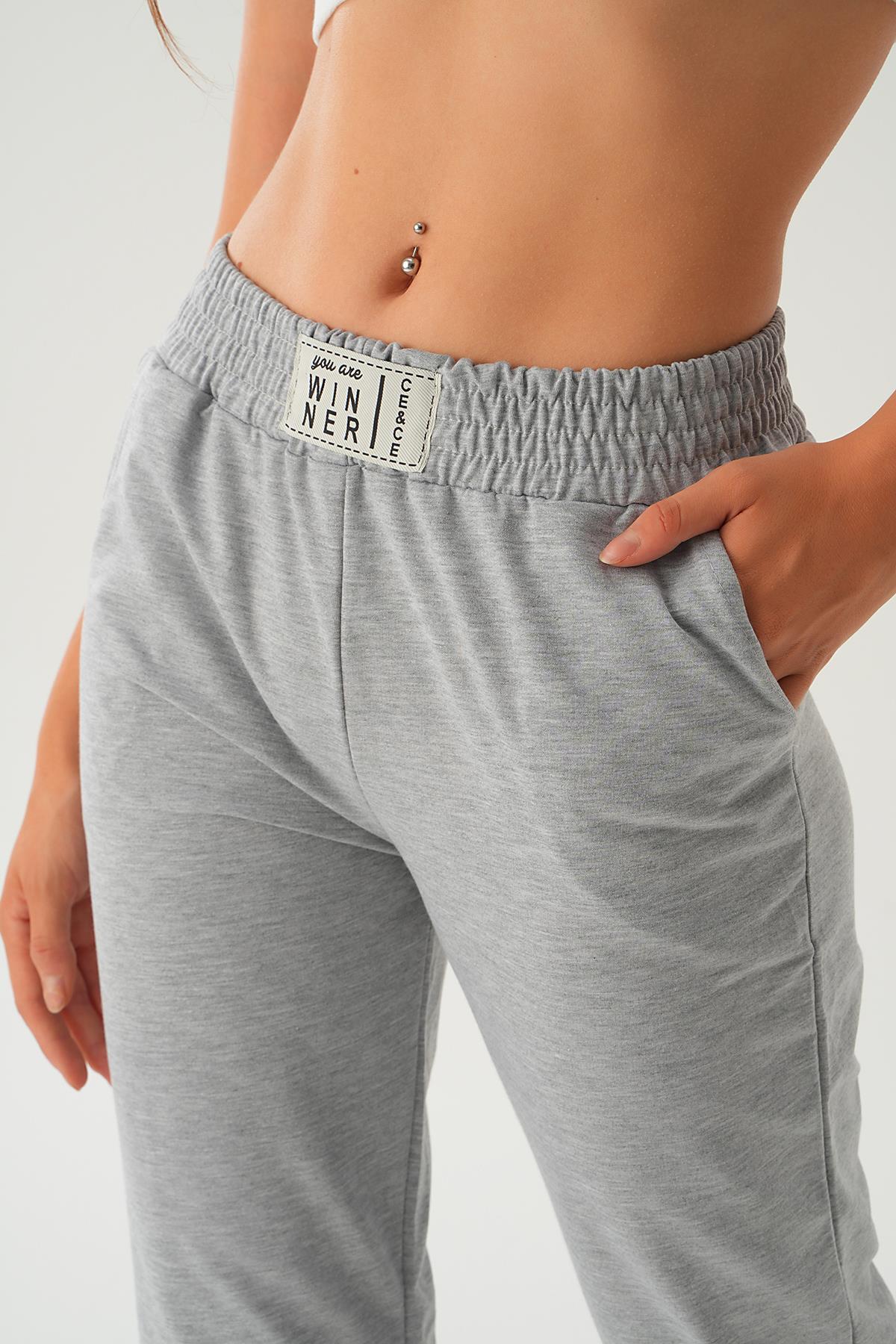 Gri Bel Arma Detay Eşofman 15817 - 5