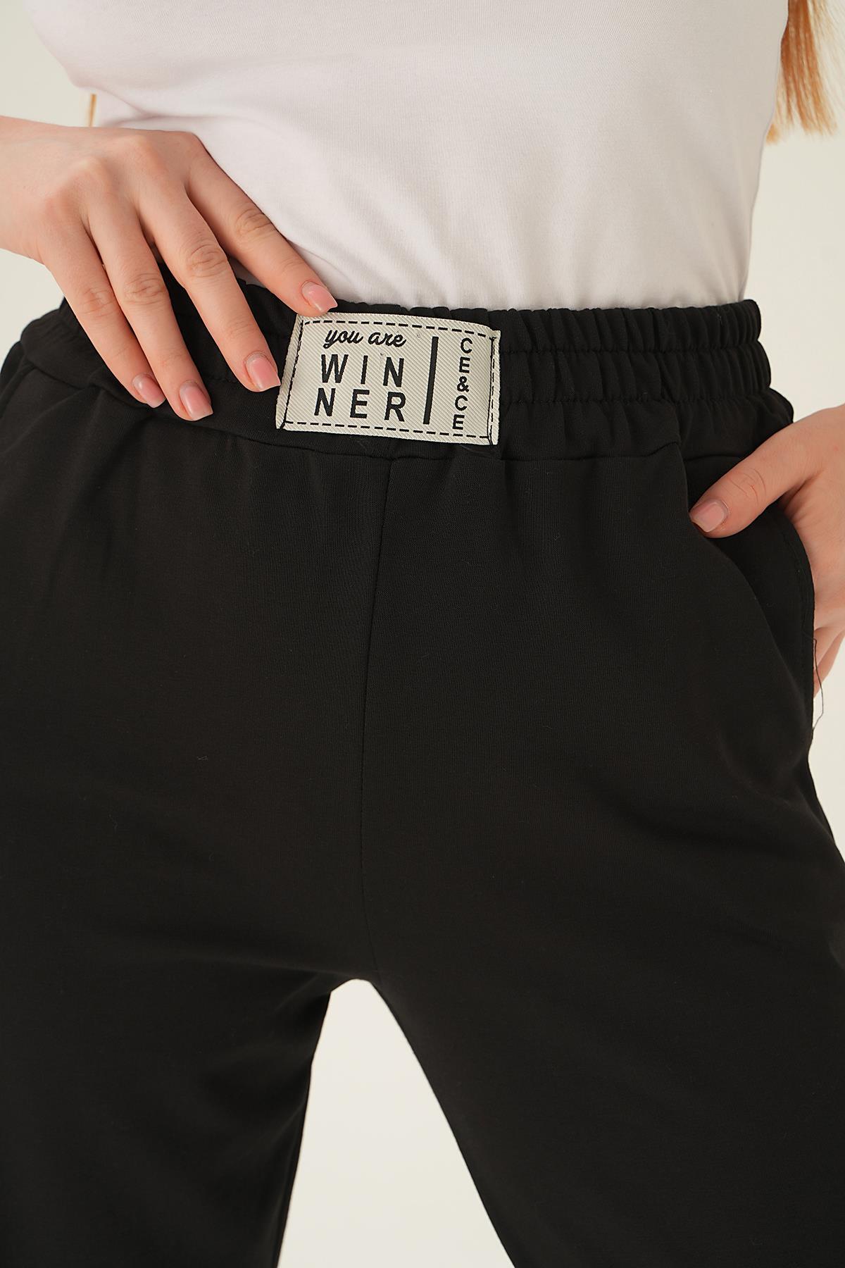 Siyah Bel Arma Detay Eşofman 15817 - 5