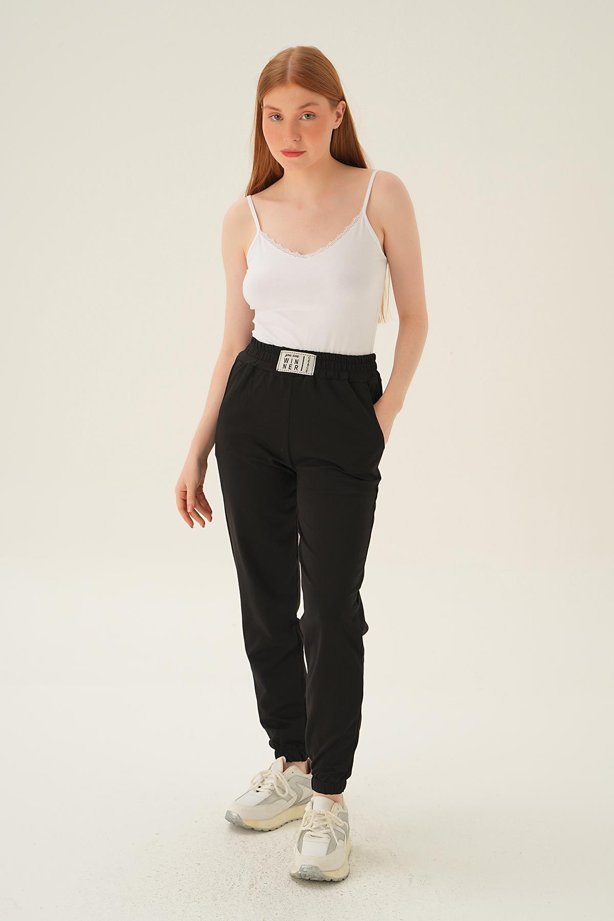 Siyah Bel Arma Detay Eşofman 15817 - 6