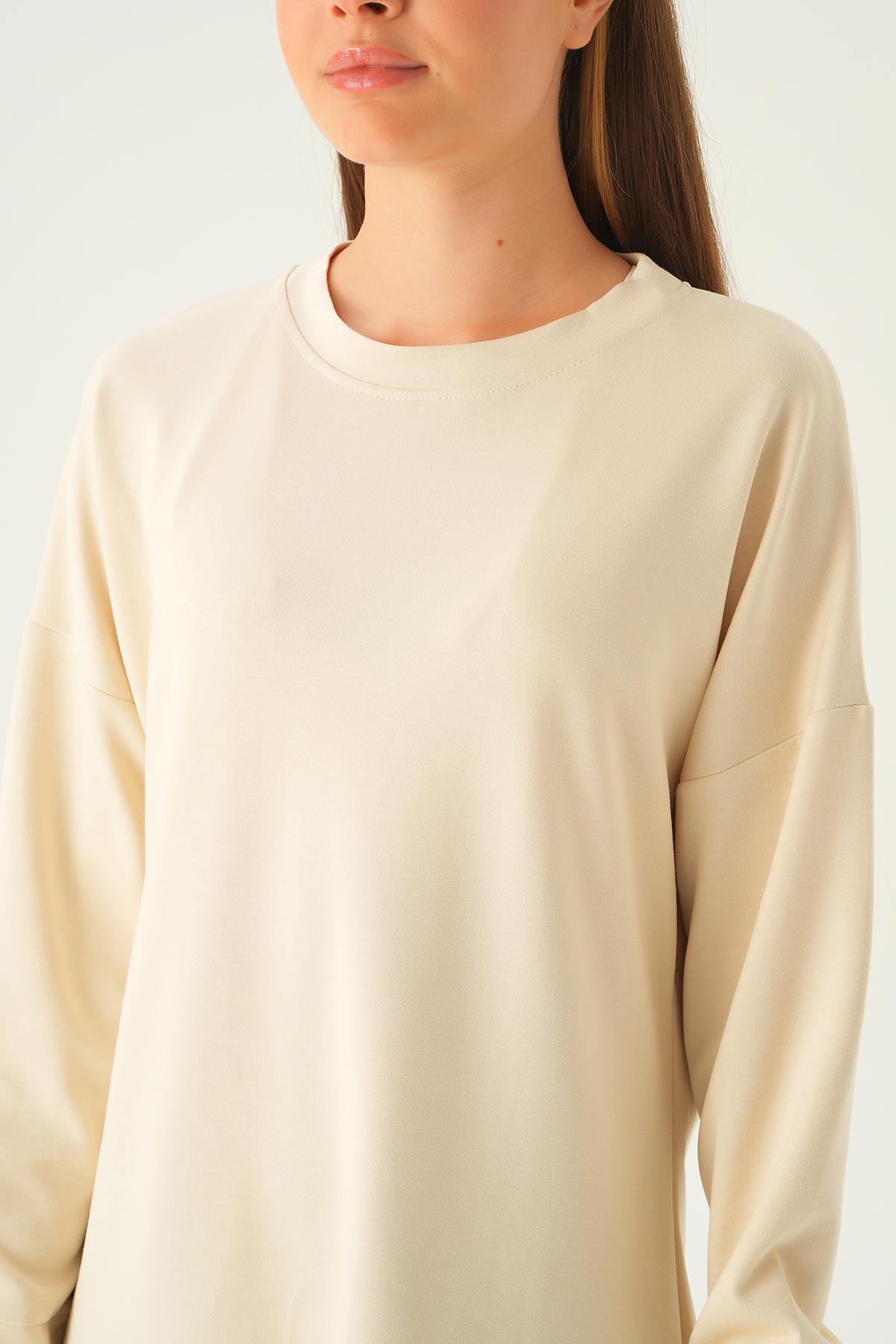 15824 Etek Fırfır Detay Tunik Bej - 6