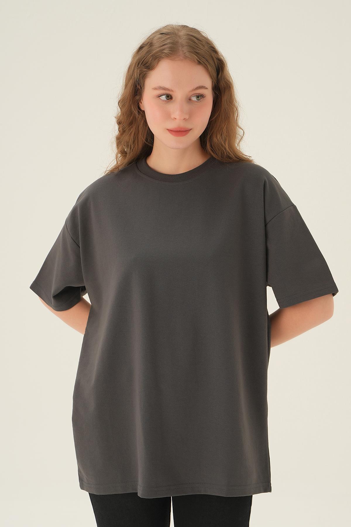 Füme Oversize Tişört TCR-1633 - 2