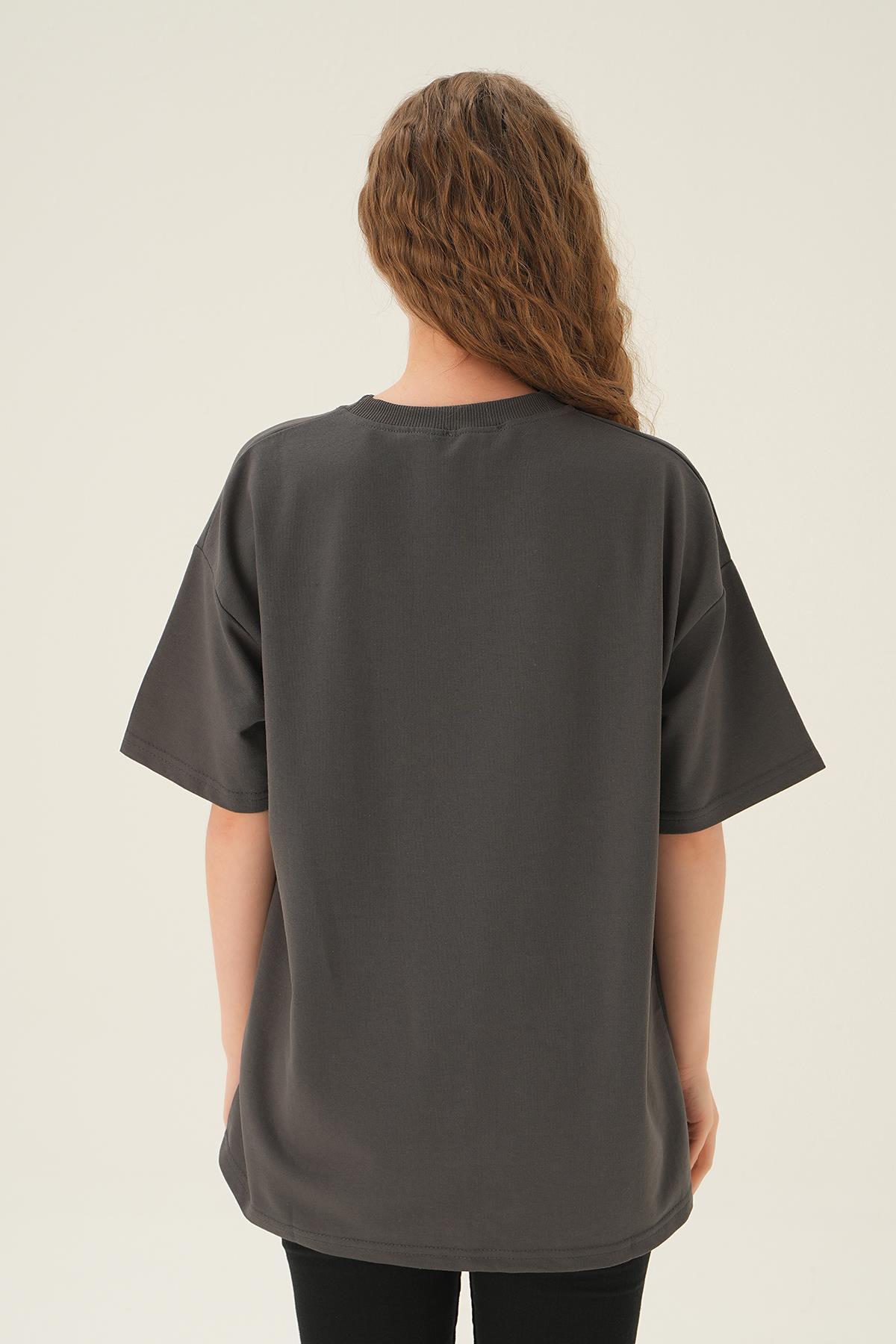 Füme Oversize Tişört TCR-1633 - 4